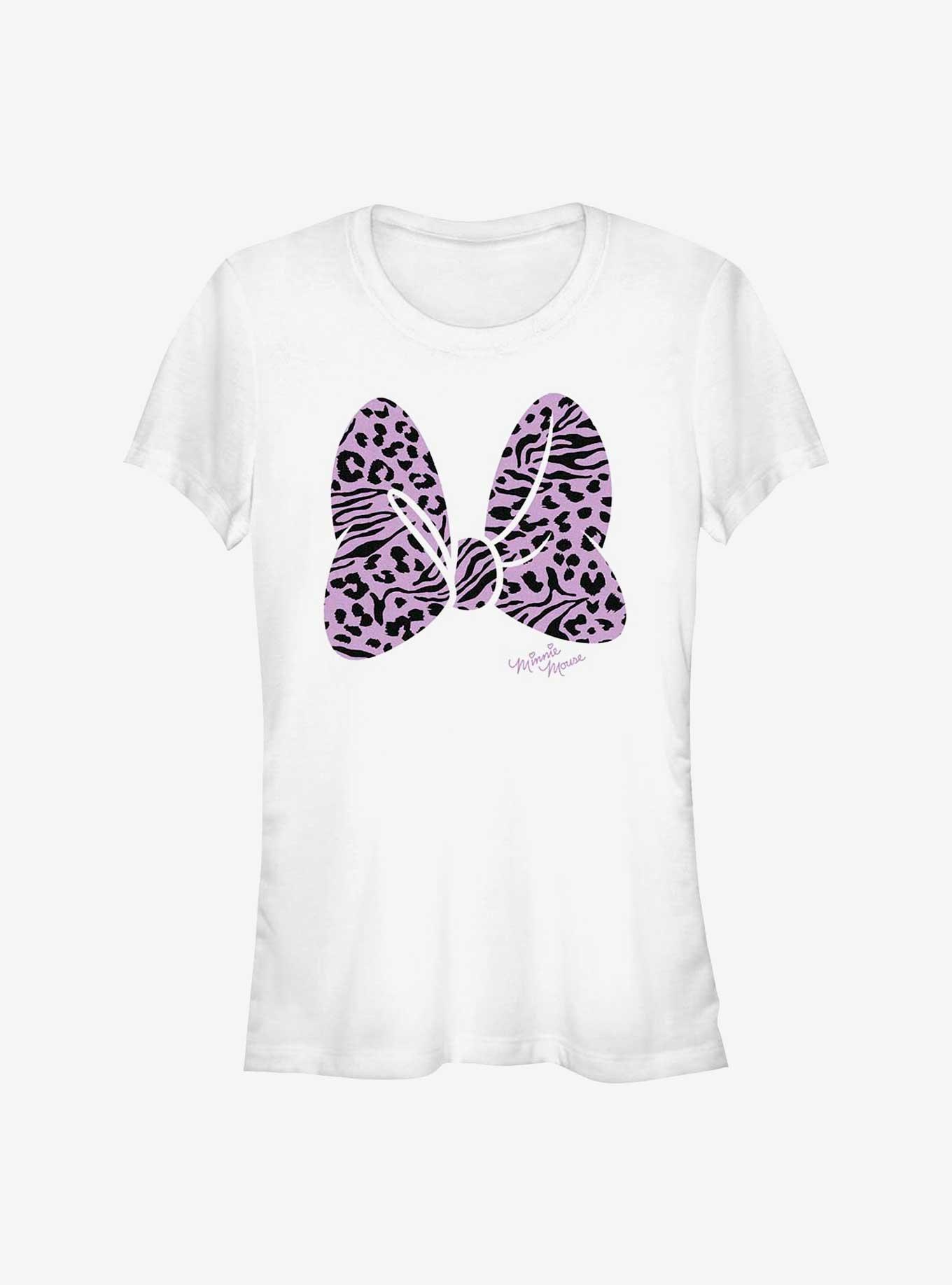 Disney Minnie Mouse Animal Print Bow Girls T-Shirt