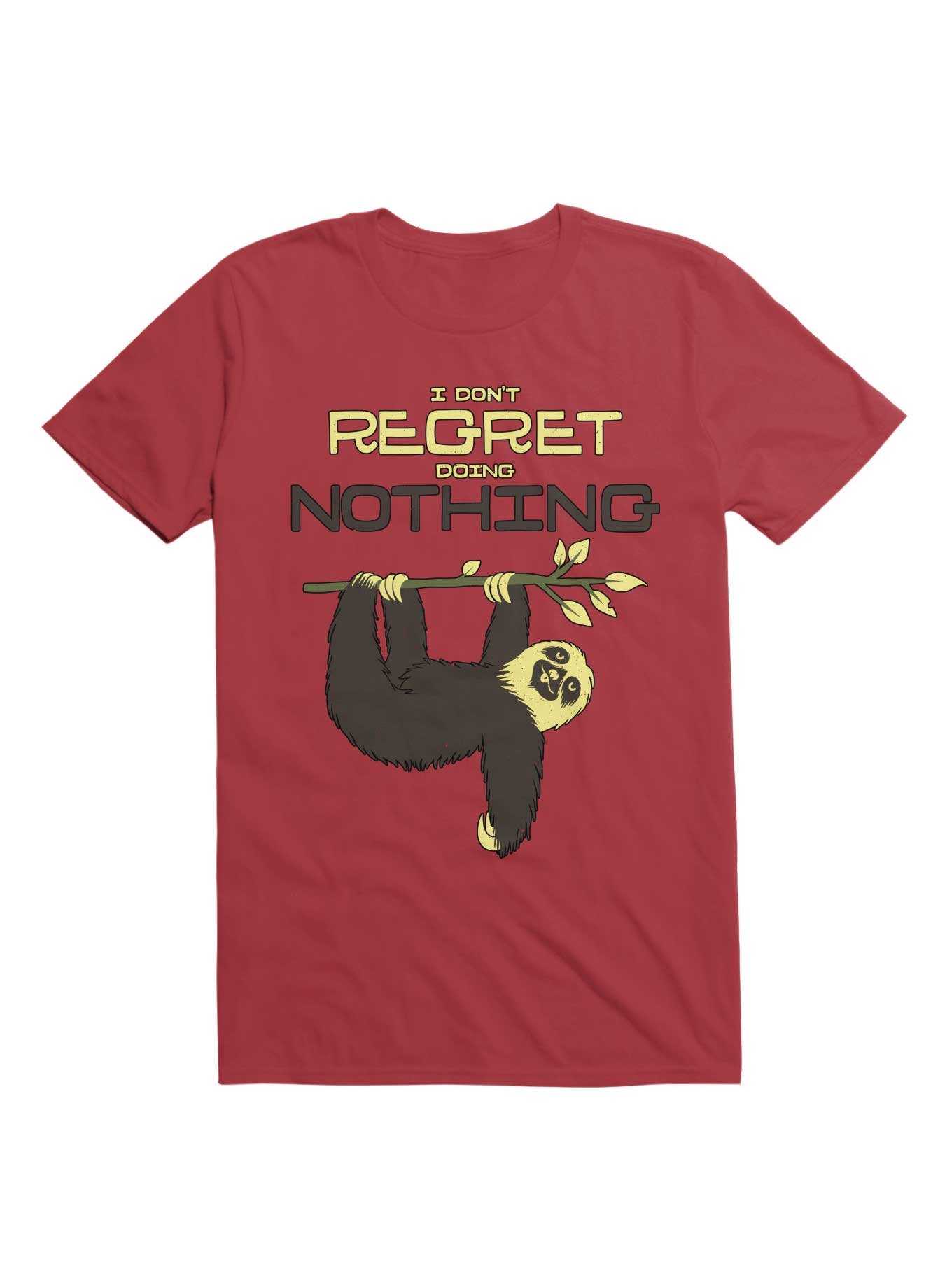 I Don't Regret Doing Nothing Lazy Sloth T-shirt T-Shirt, , hi-res