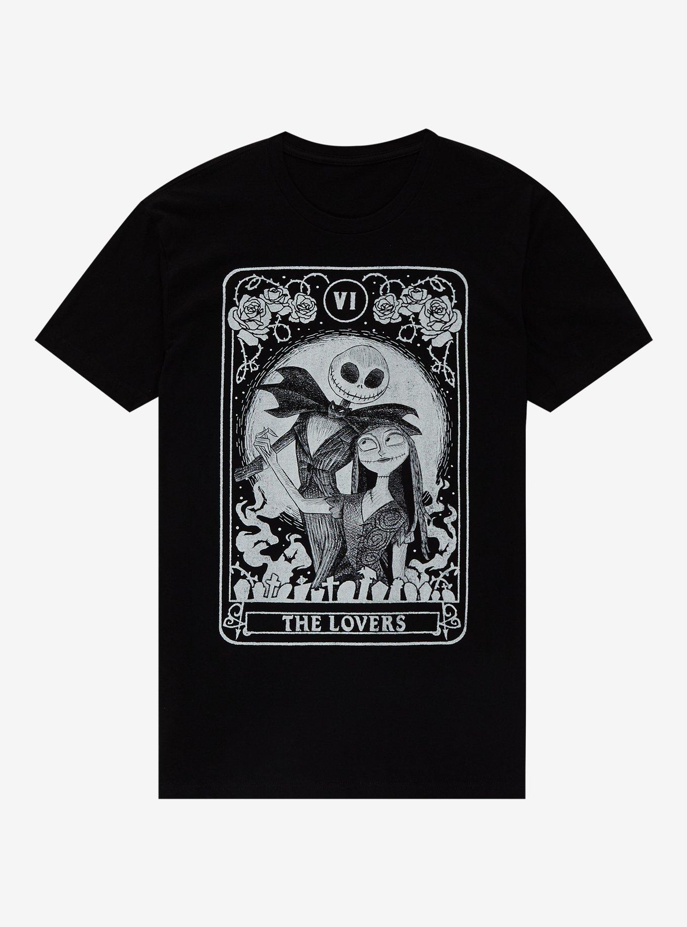 The Nightmare Before Christmas Jack & Sally Tarot Card Lovers T-Shirt, BLACK, hi-res