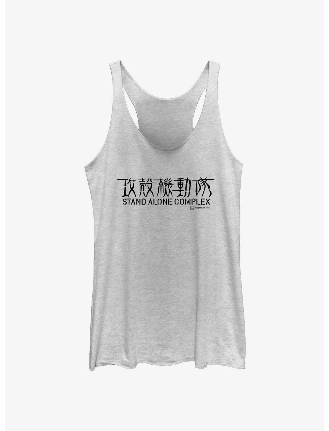 Ghost in the Shell Stand Alone Complex Logo Girls Tank, WHITE HTR, hi-res