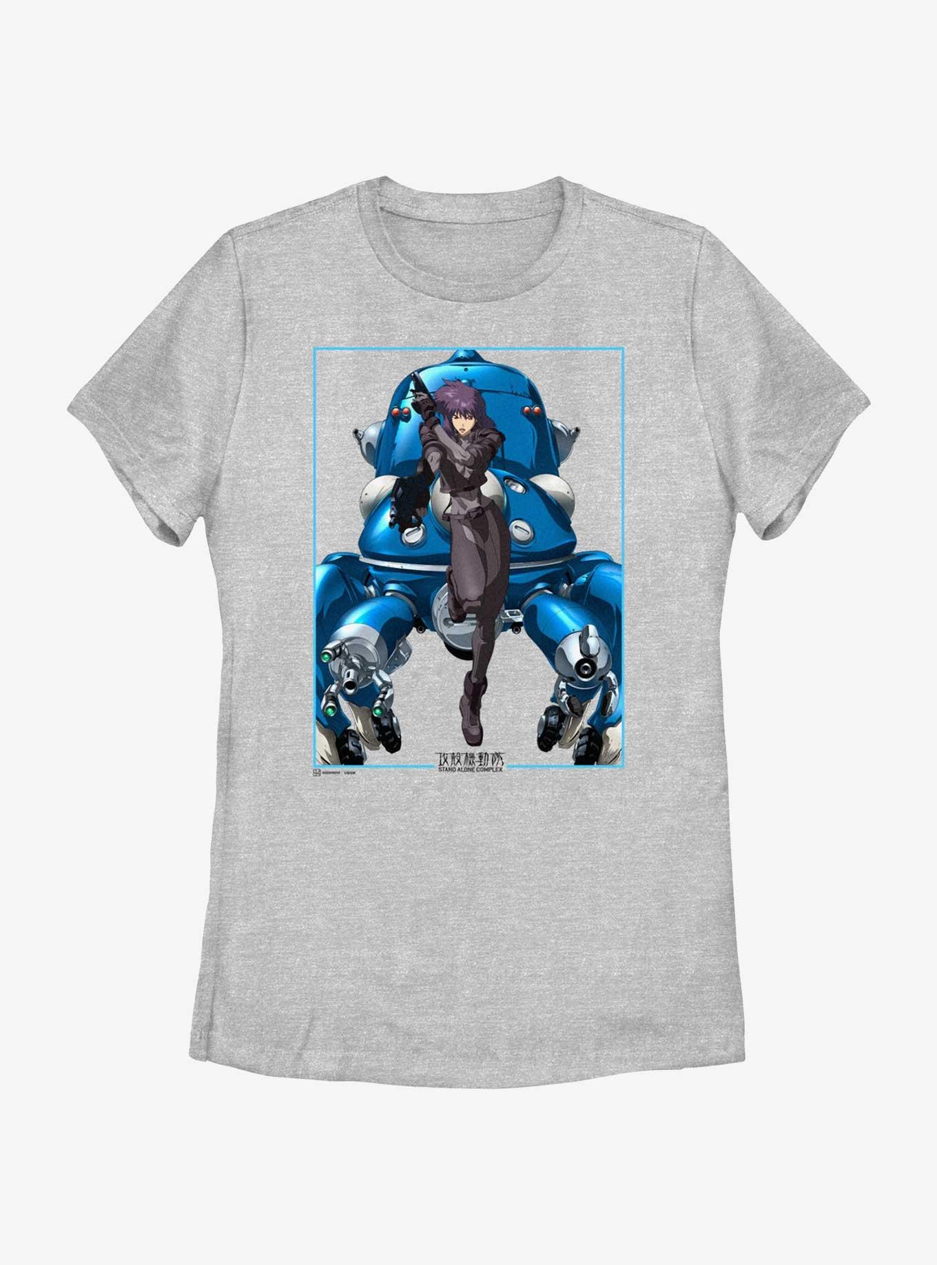 Ghost in the Shell Motoko Guns Tachikoma Poster Womens T-Shirt, ATH HTR, hi-res