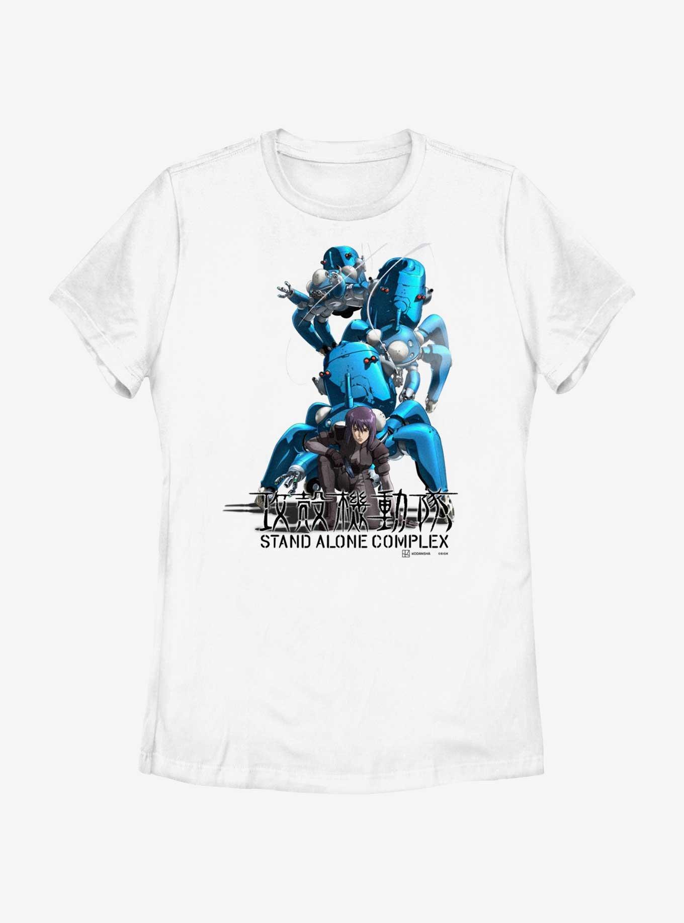 Ghost in the Shell Motoko Tachikoma Pose Womens T-Shirt, WHITE, hi-res