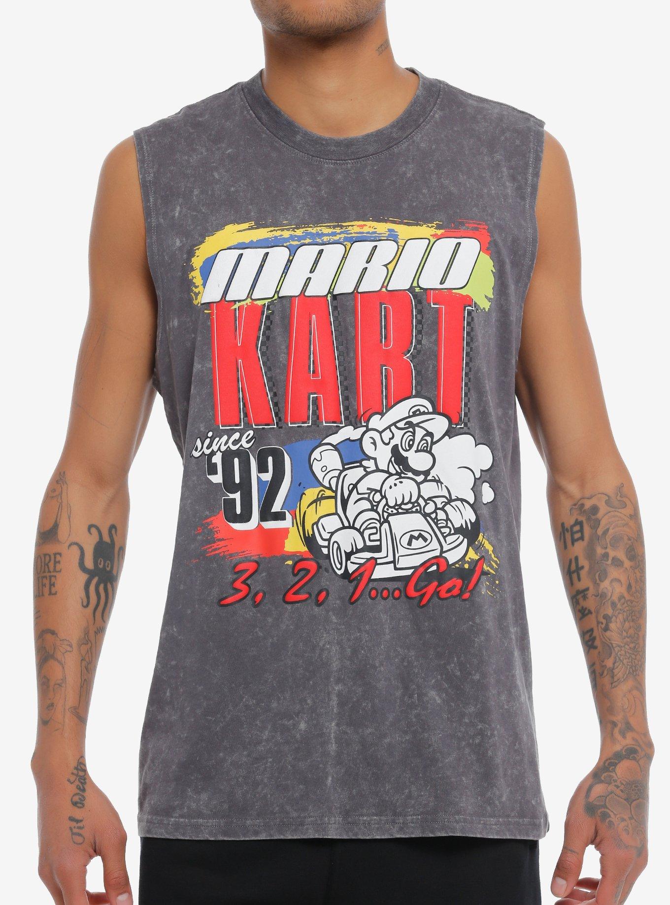 Mario Kart 92 Dark Wash Muscle Tank Top, MULTI, hi-res