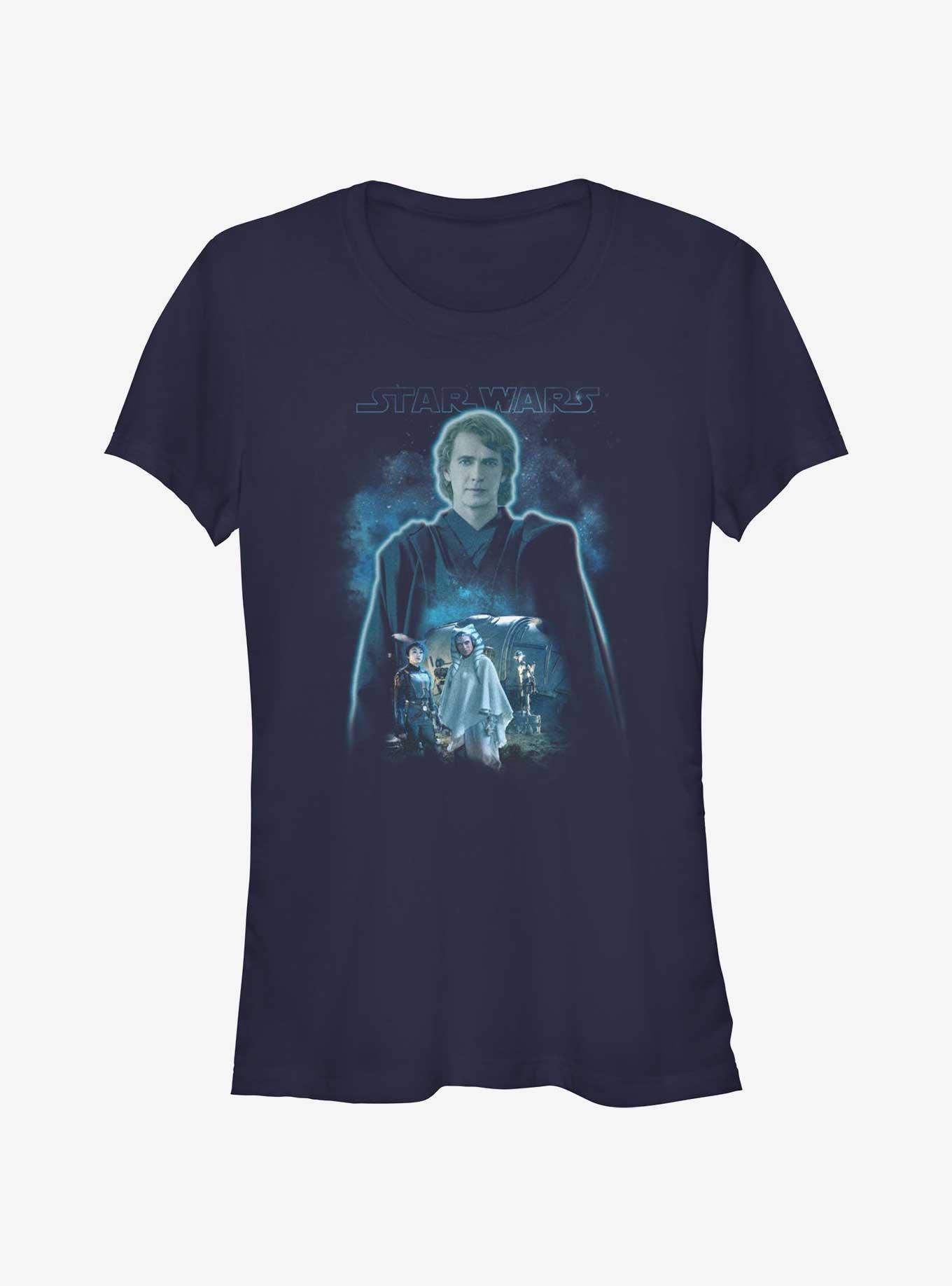 Star Wars Ahsoka Anakin Force Ghost Girls T-Shirt Hot Topic Web Exclusive, , hi-res