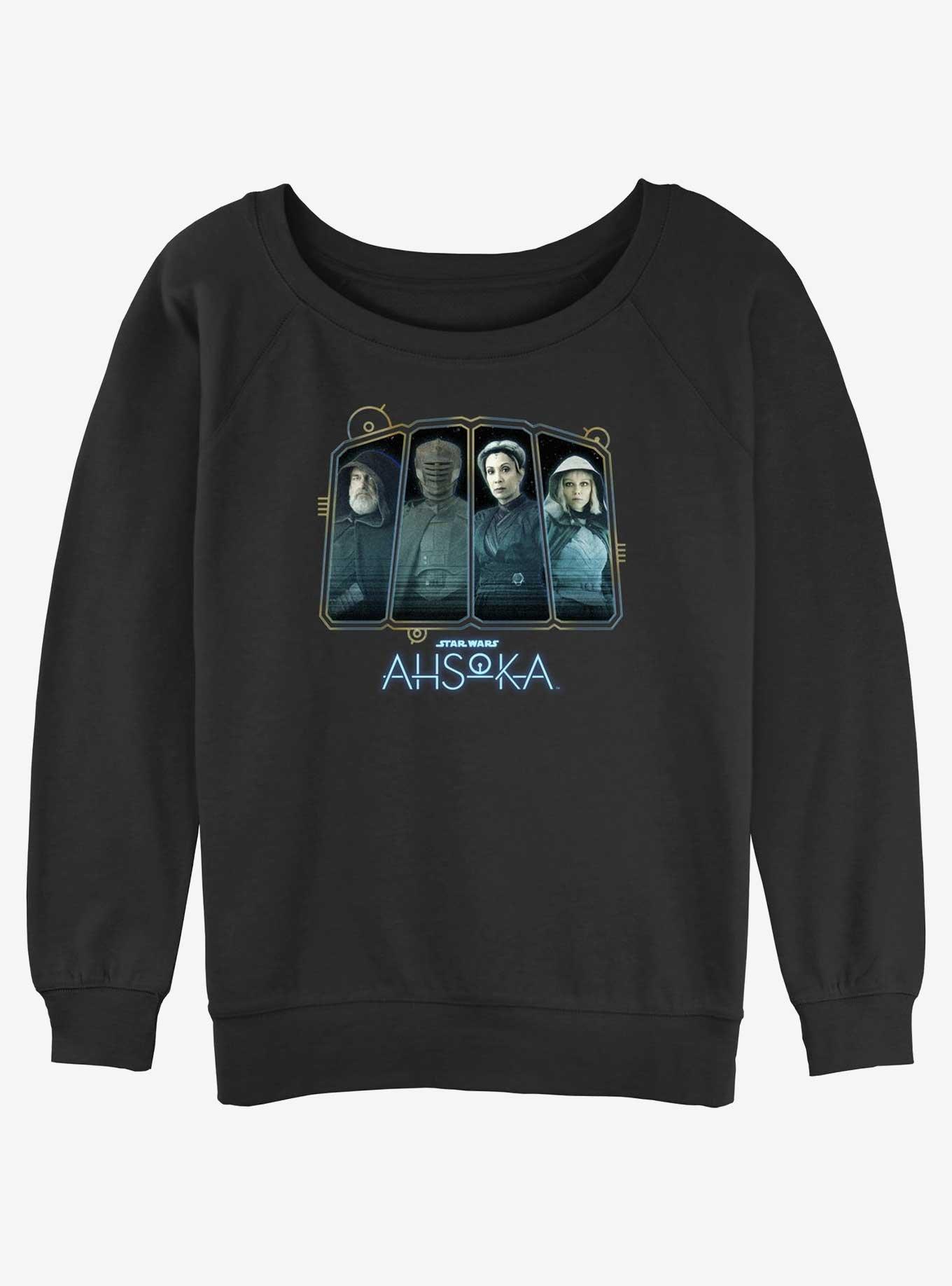 Star Wars Ahsoka Villain Panels Girls Slouchy Sweatshirt, BLACK, hi-res