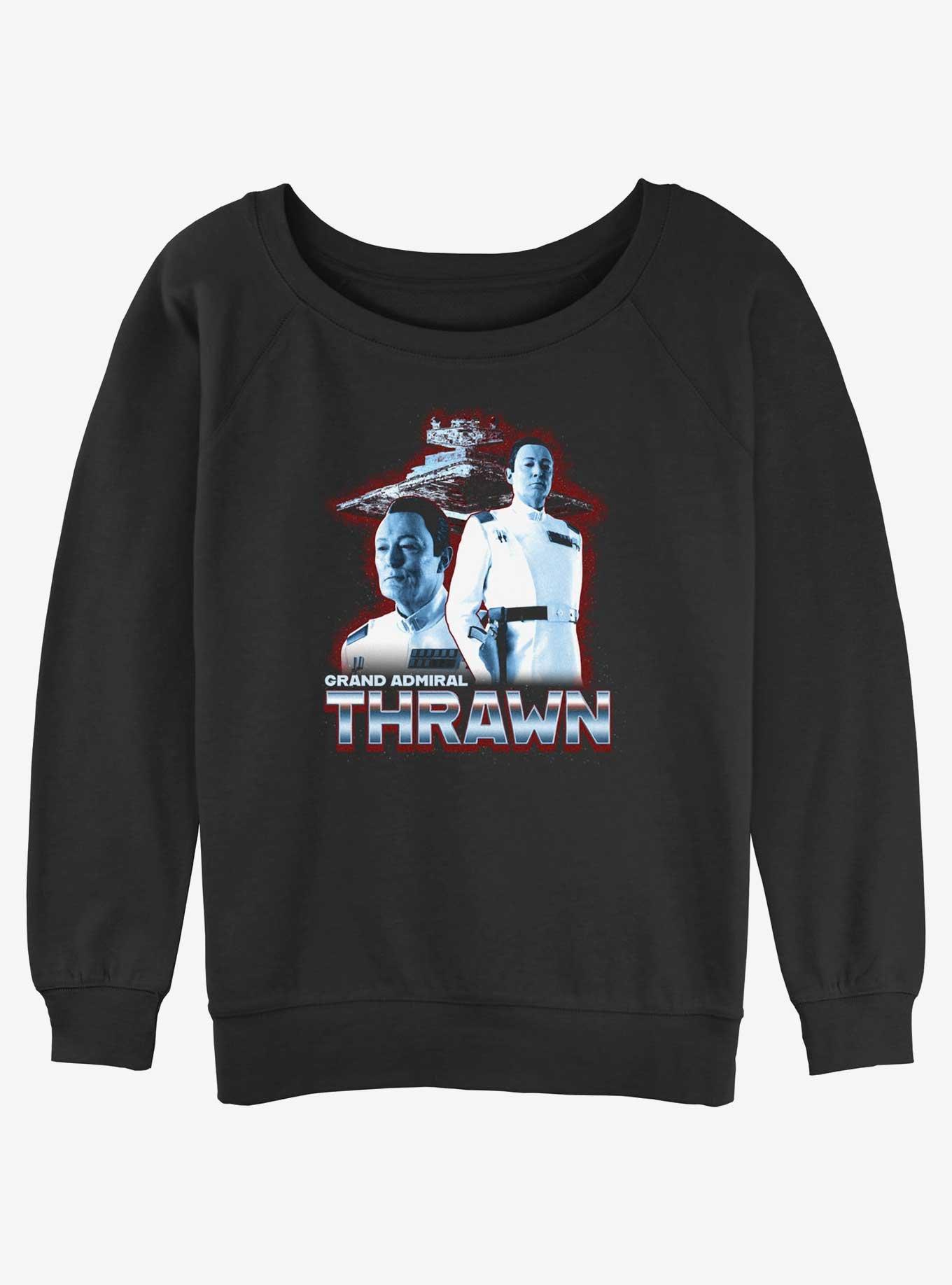 Star Wars Ahsoka Grand Admiral Thrawn Girls Slouchy Sweatshirt Hot Topic Web Exclusive, BLACK, hi-res