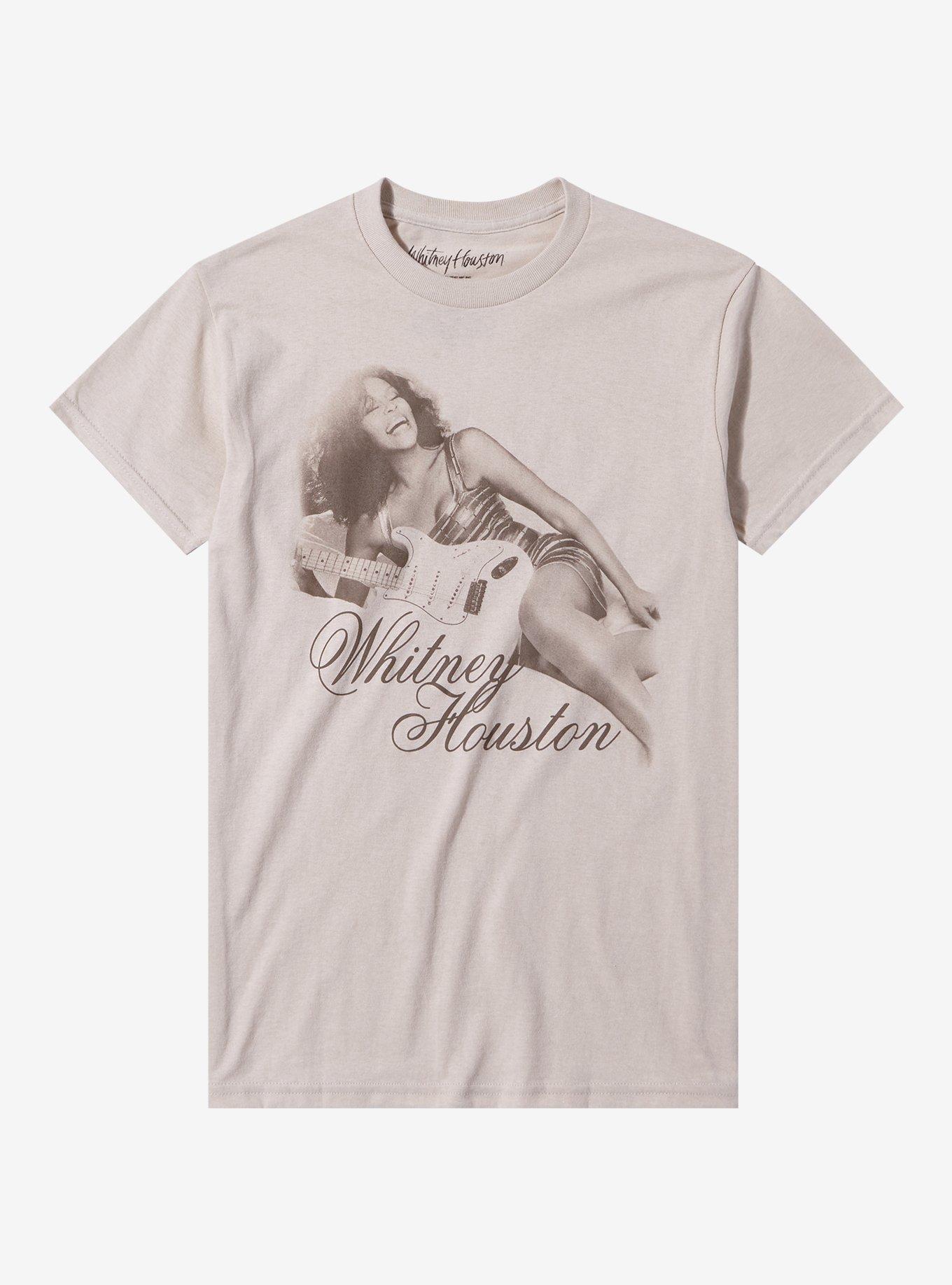 Whitney Houston Guitar Boyfriend Fit Girls T-Shirt, NATURAL, hi-res