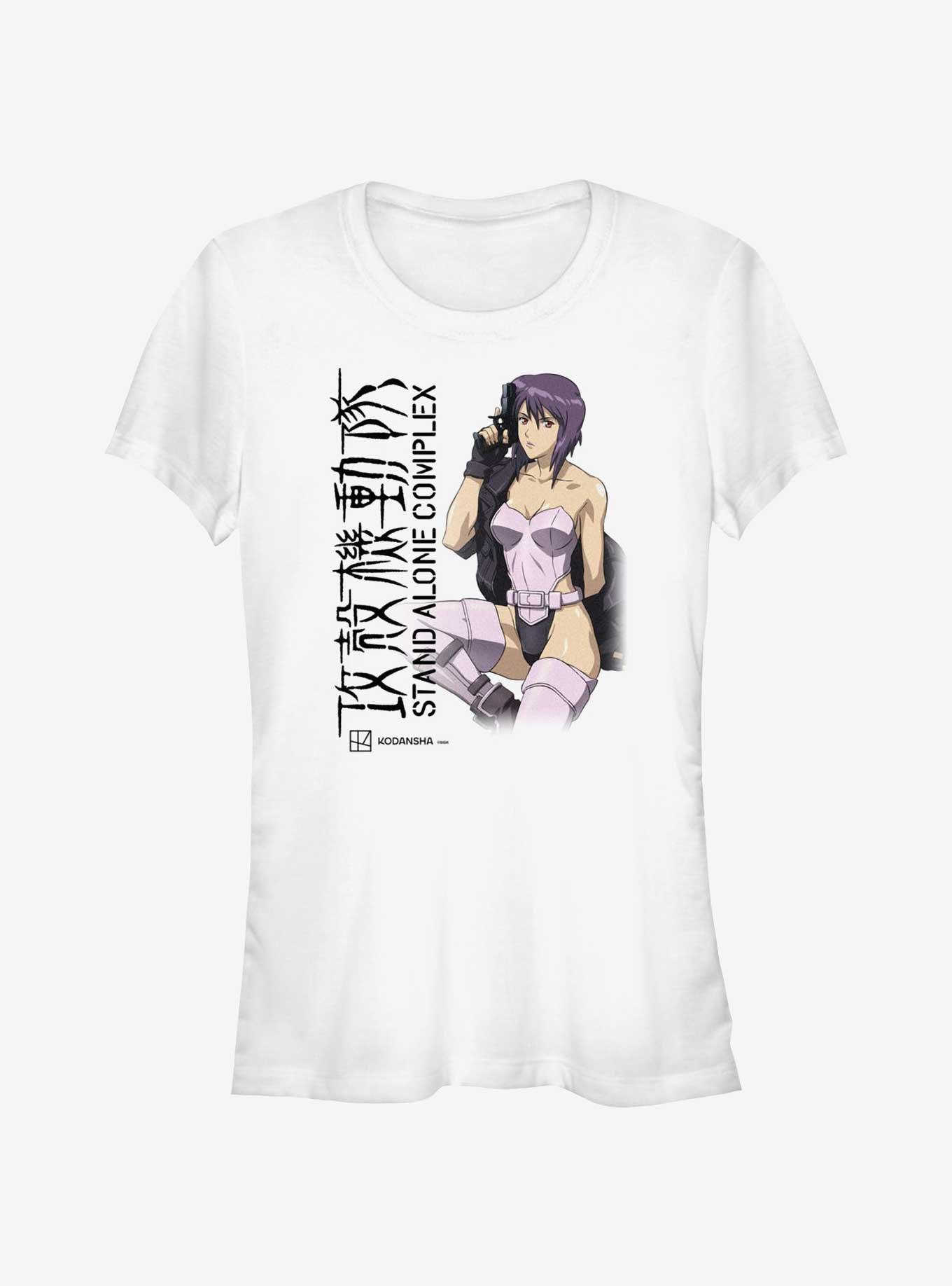 Ghost in the Shell Motoko Kusanagi Stand Alone Complex Girls T-Shirt, WHITE, hi-res