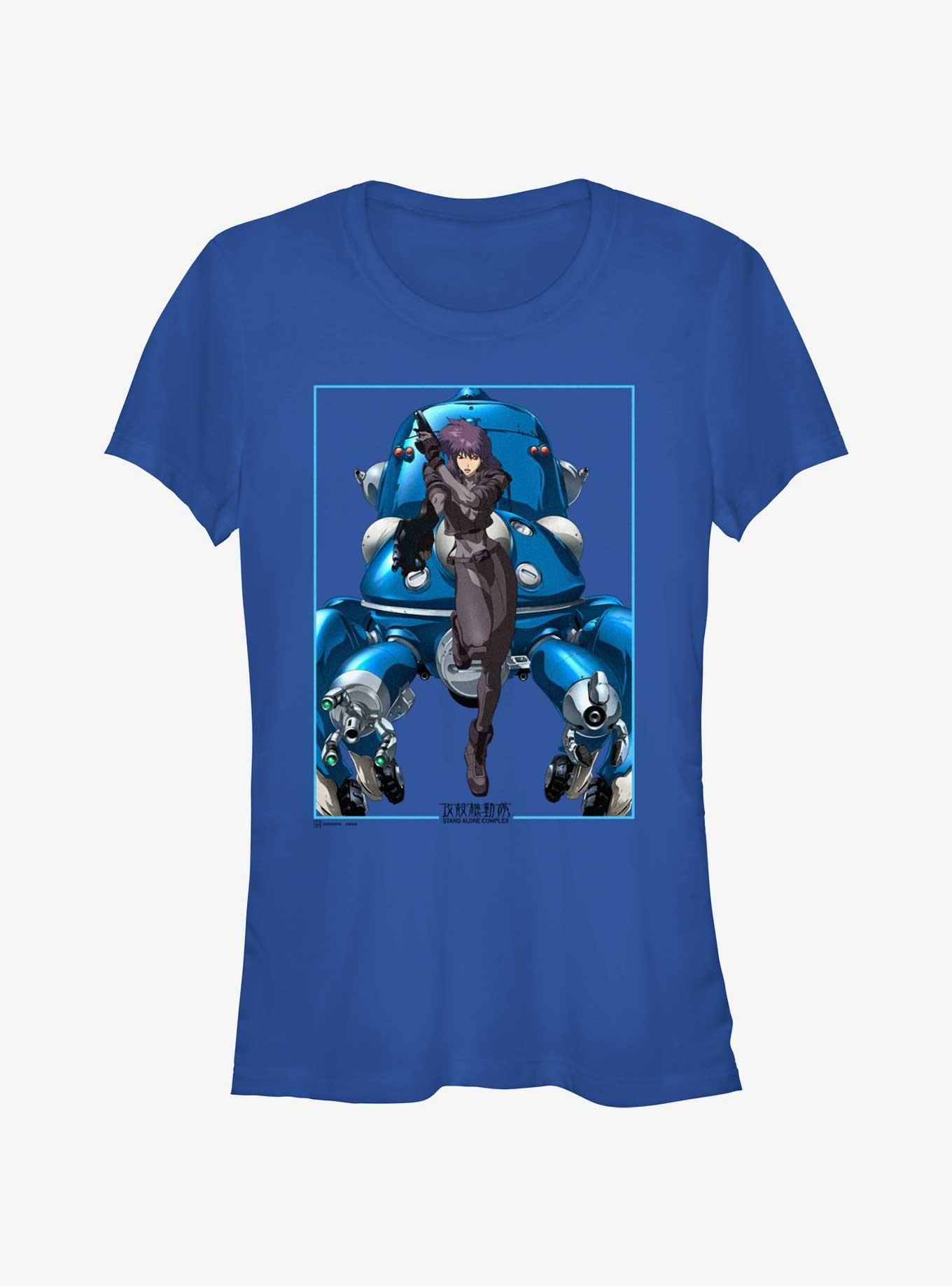 Ghost in the Shell Motoko Guns Tachikoma Poster Girls T-Shirt, ROYAL, hi-res