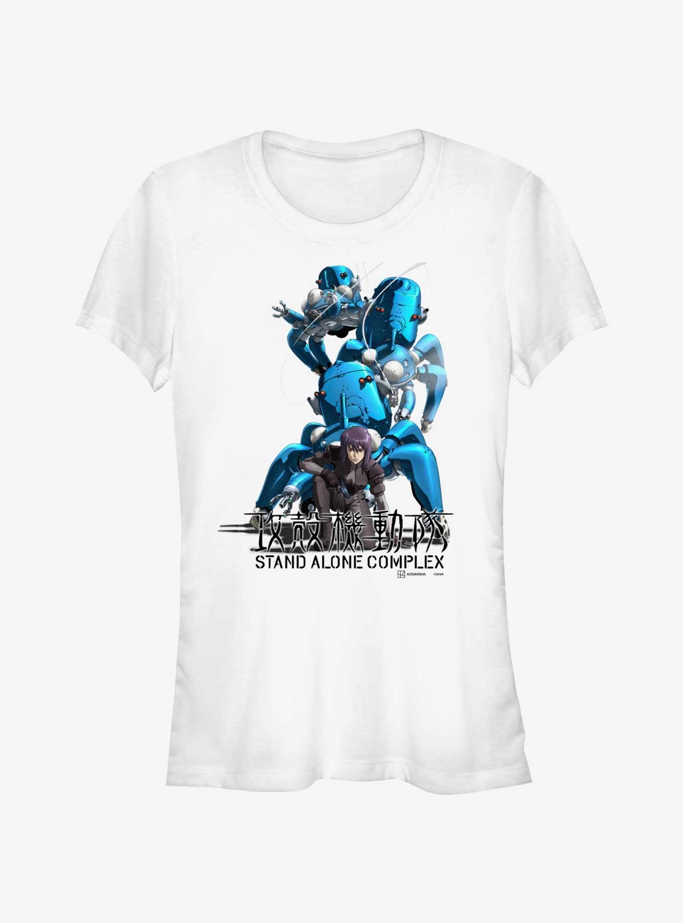 Ghost in the Shell Motoko Tachikoma Pose Girls T-Shirt, WHITE, hi-res