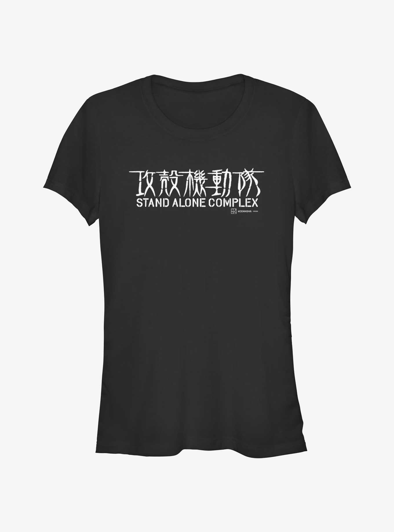 Ghost in the Shell Stand Alone Complex Logo Girls T-Shirt, BLACK, hi-res