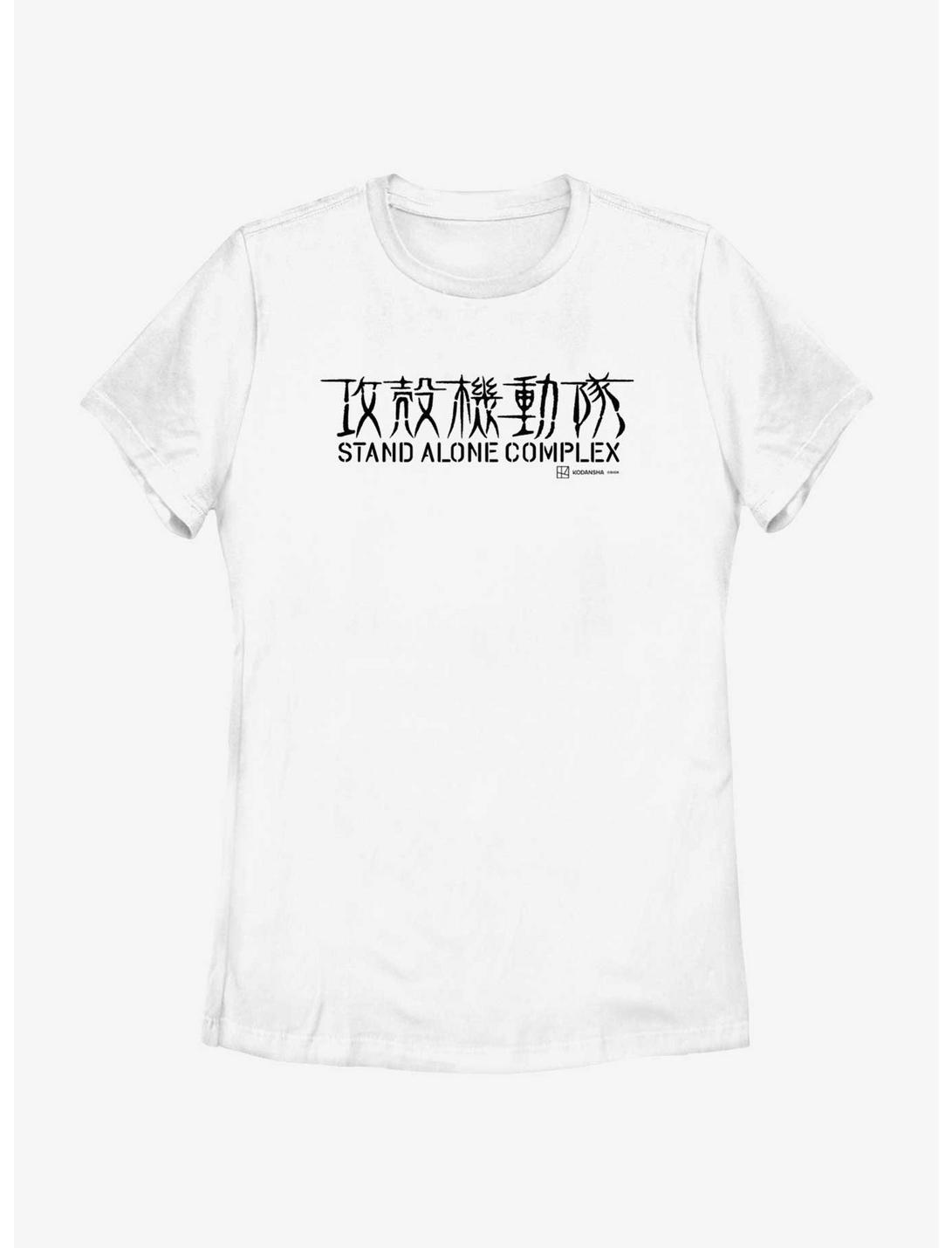 Ghost in the Shell Stand Alone Complex Logo Womens T-Shirt, WHITE, hi-res
