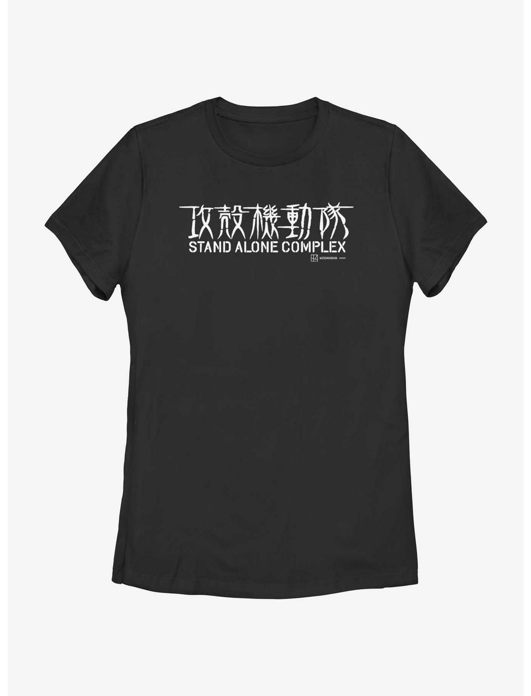 Ghost in the Shell Stand Alone Complex Logo Womens T-Shirt, BLACK, hi-res