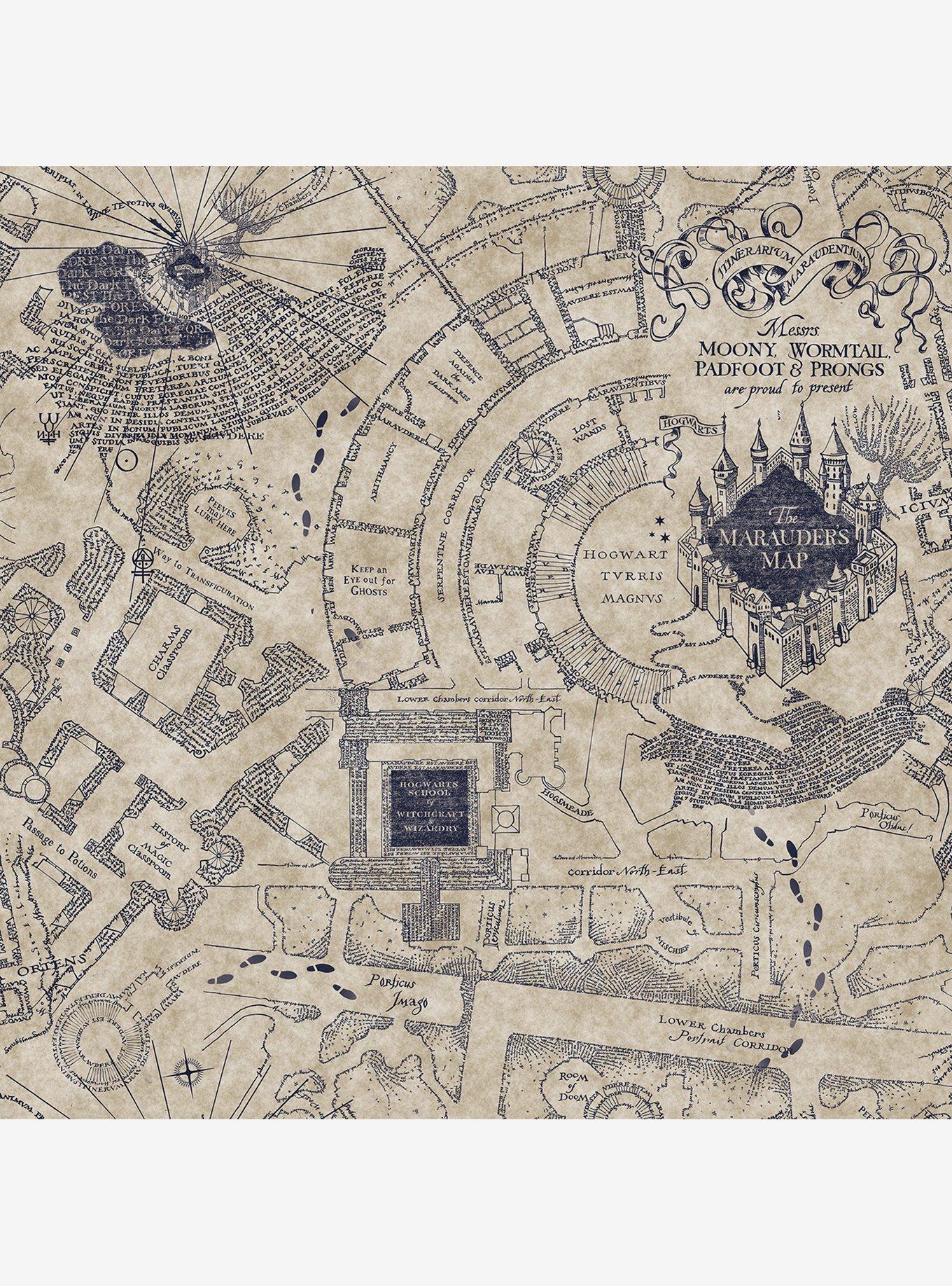 Harry Potter Marauder's Map Blue Peel & Stick Wallpaper, , hi-res