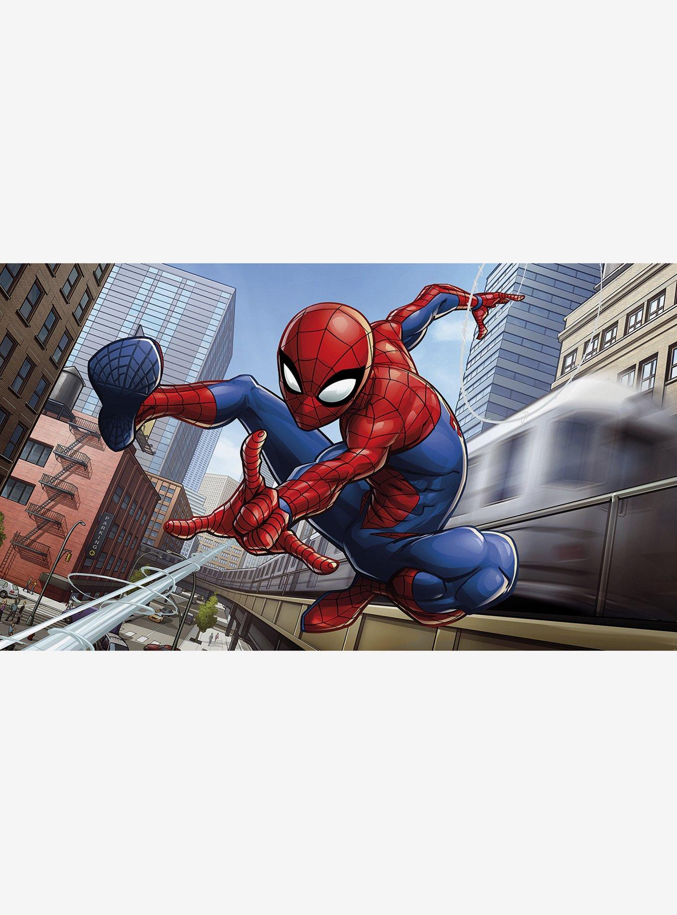 Marvel Spider-Man Blue Peel & Stick Wallpaper Mural, , hi-res