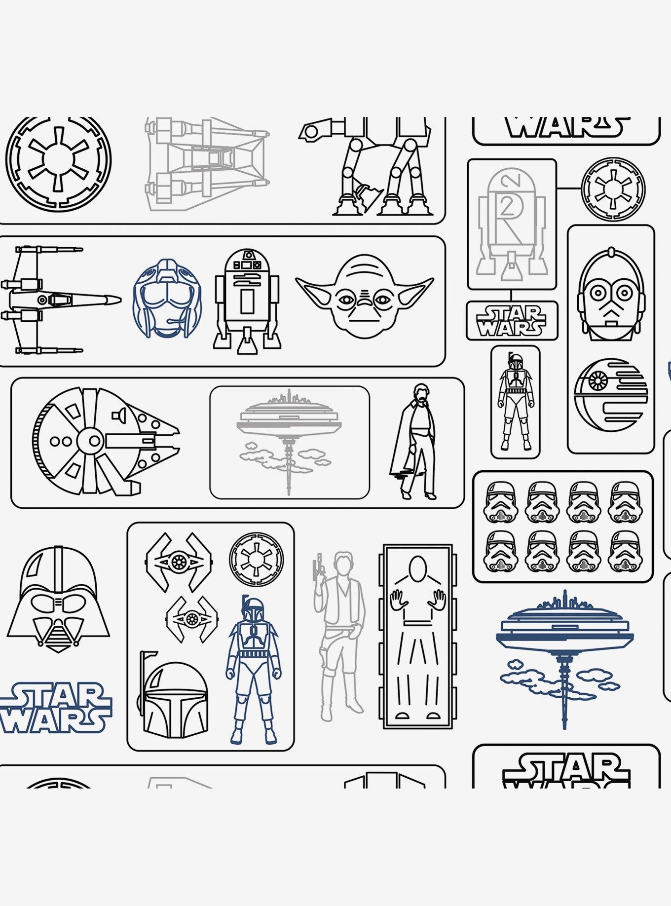 Star Wars Pictogram Peel & Stick Wallpaper, , hi-res