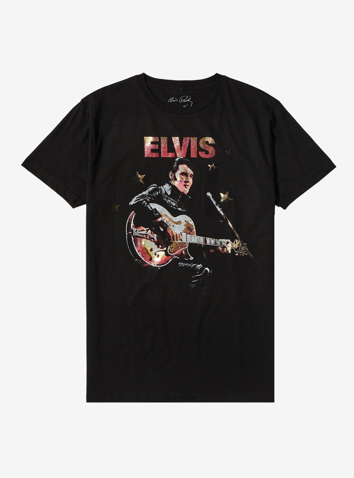 Elvis Comeback Special Glitter Logo Boyfriend Fit Girls T-Shirt