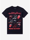 The Rolling Stones MTV Glitter Logo Boyfriend Fit Girls T-Shirt, BLACK, hi-res