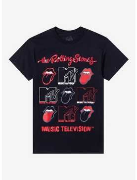 The Rolling Stones MTV Glitter Logo Boyfriend Fit Girls T-Shirt, , hi-res