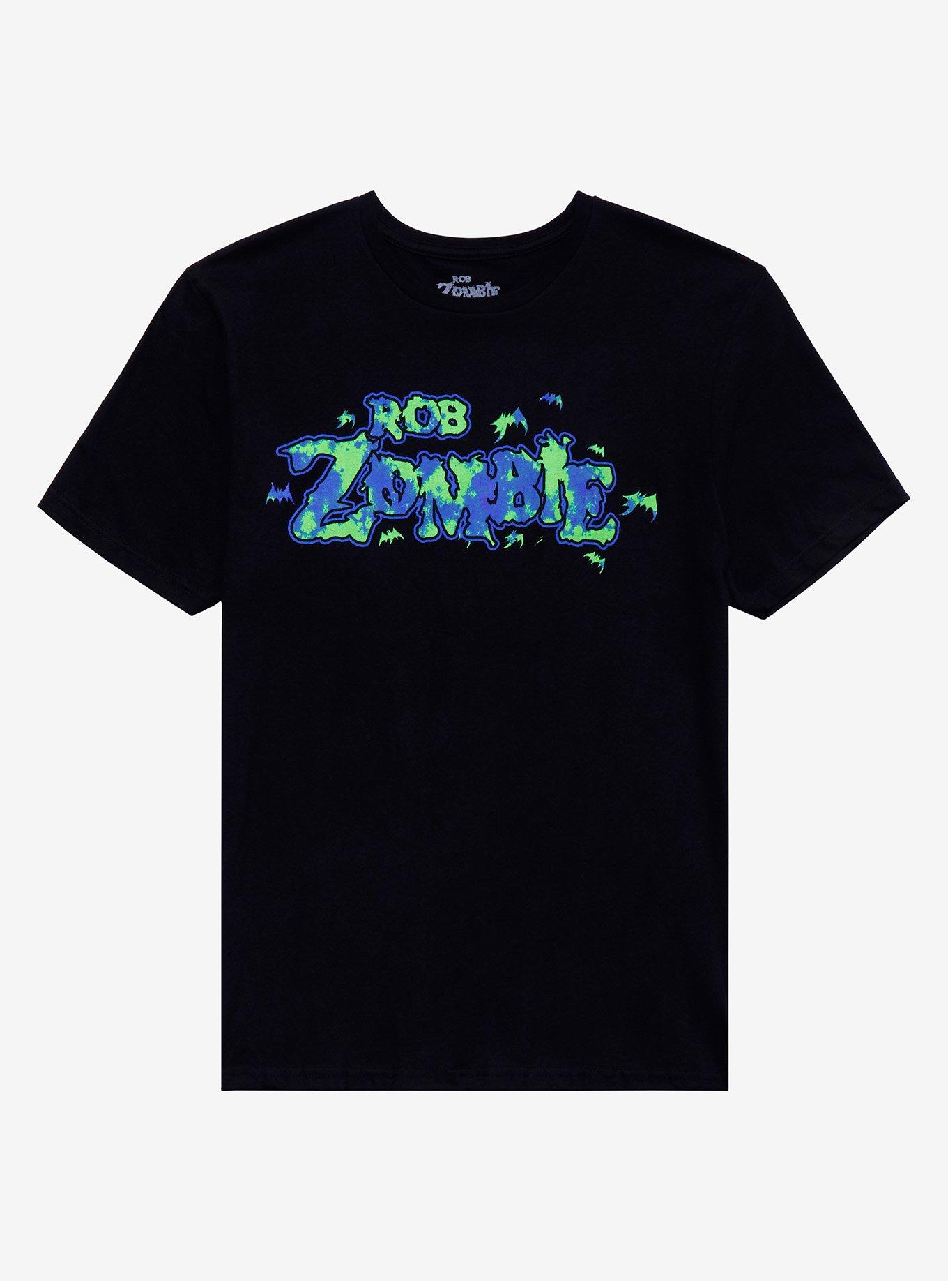 Rob Zombie Bats Logo Boyfriend Fit Girls T-Shirt, BLACK, hi-res