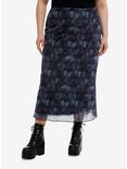 Cosmic Aura® Sun Swirl Mesh Midi Skirt Plus Size, NAVY, hi-res