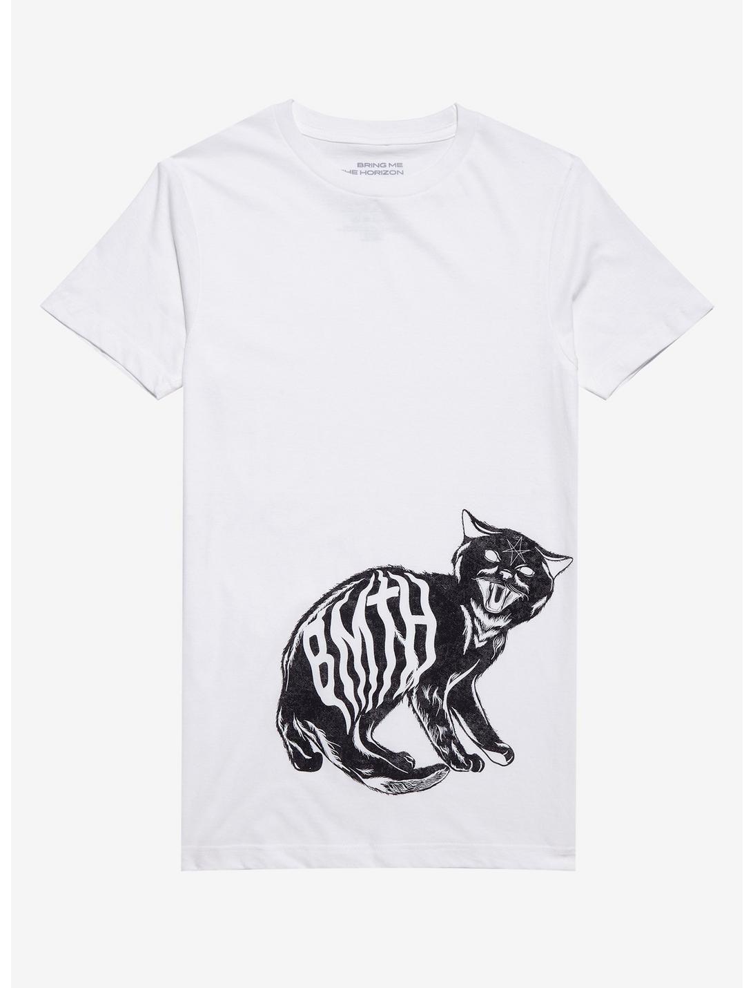 Bring Me The Horizon Black Cat Boyfriend Fit Girls T-Shirt, NATURAL, hi-res