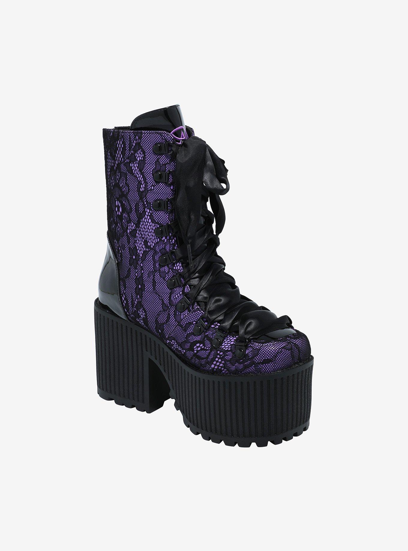 Purple sales lace boots