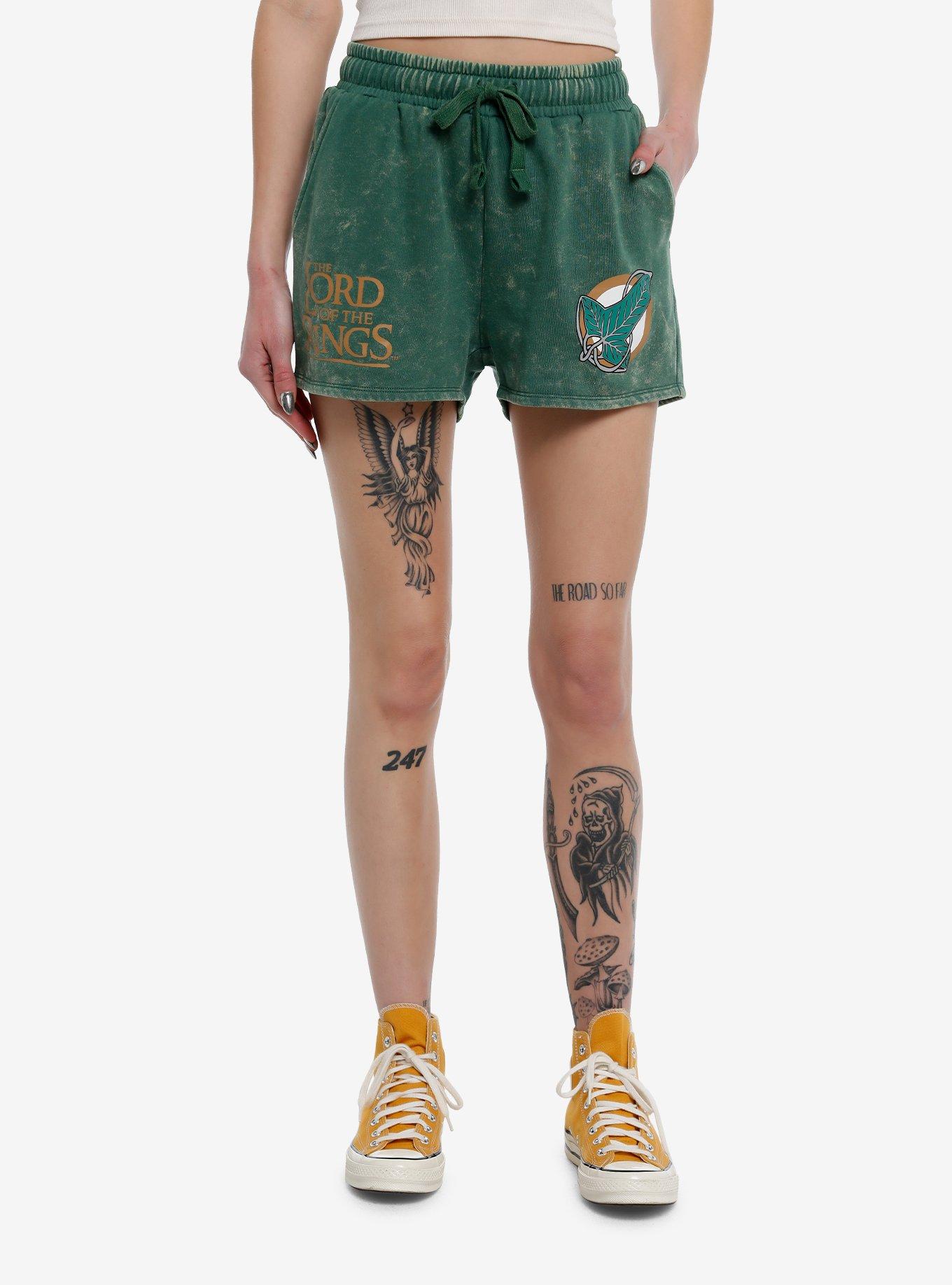 The Lord Of The Rings Lorien Leaf Mineral Wash Girls Lounge Shorts