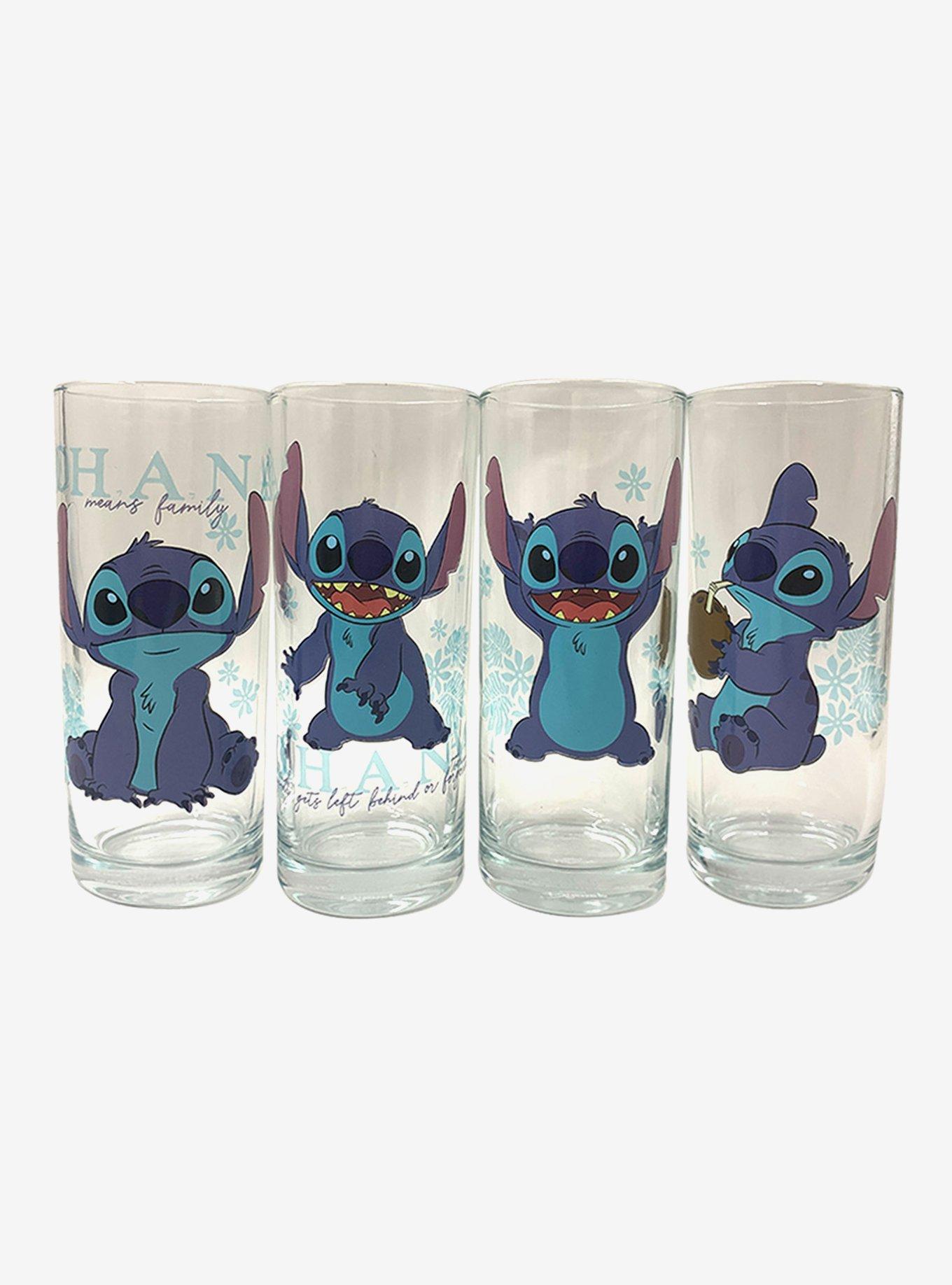 Disney Lilo & Stitch Blue Floral Glass Set, , hi-res