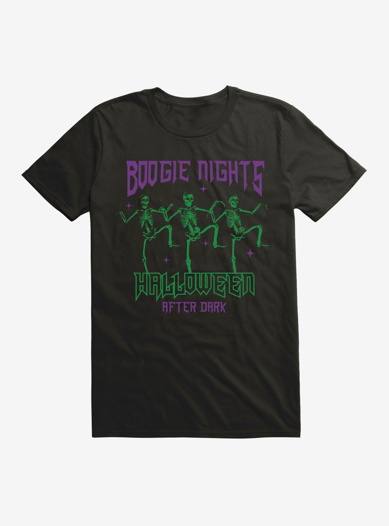 Boogie Nights Skeletons Halloween After Dark T-Shirt, BLACK, hi-res