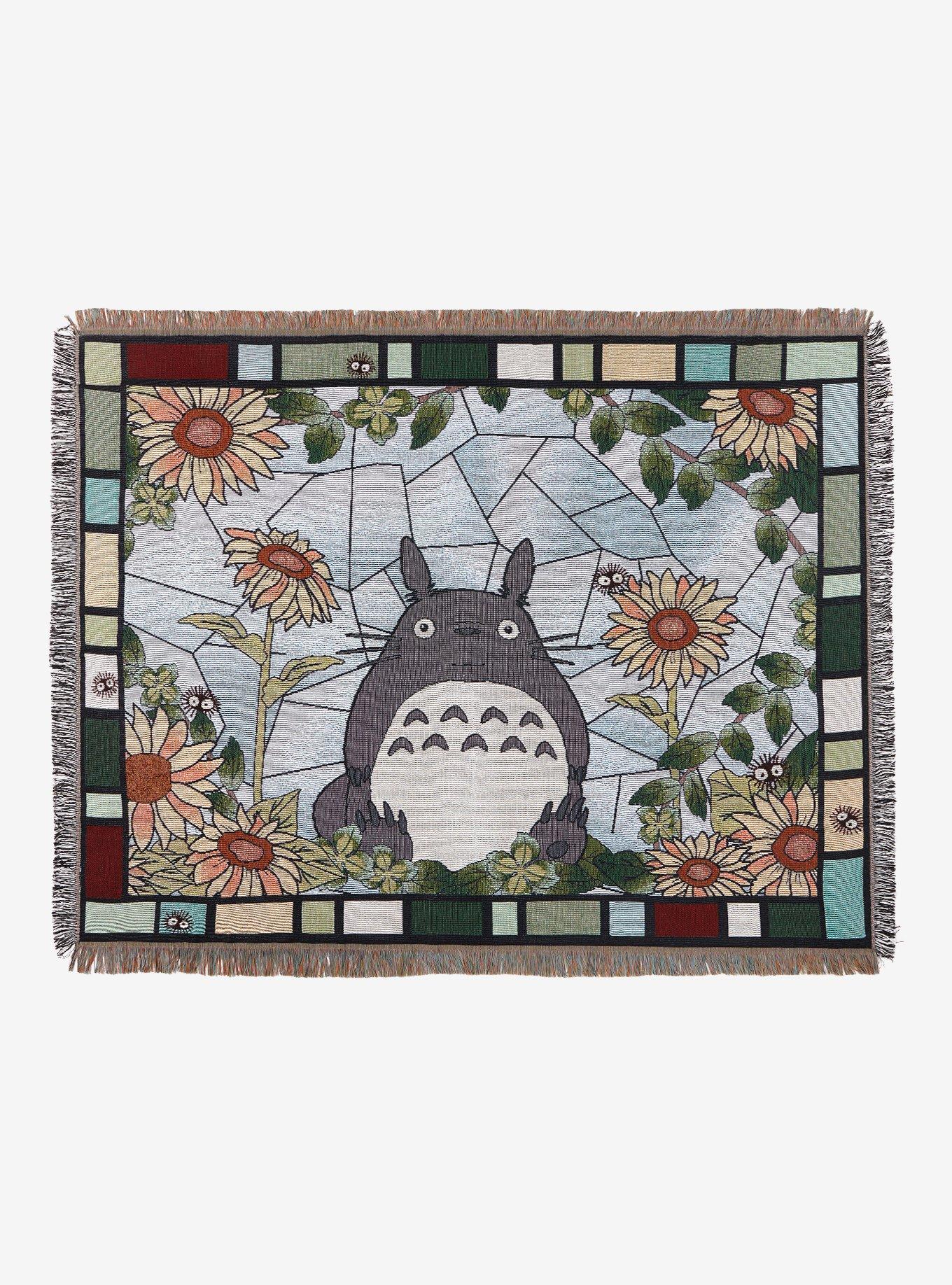 Studio Ghibli My Neighbor Totoro Stained Glass Totoro Portrait Tapestry Throw