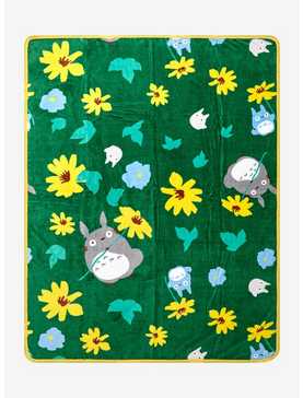 Studio Ghibli My Neighbor Totoro Floral Allover Print Fleece Throw, , hi-res