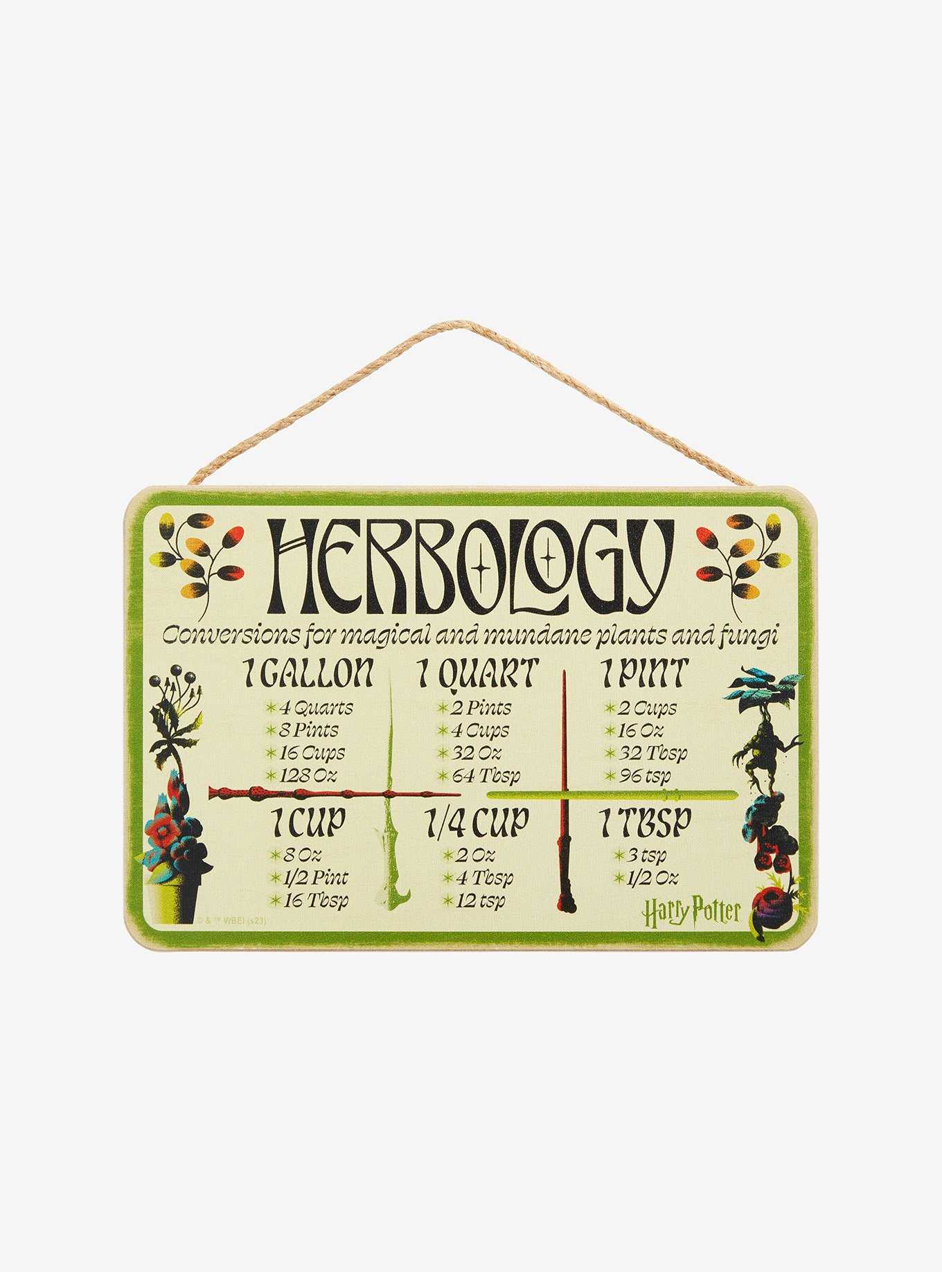 Harry Potter Herbology Measuring Conversion Chart Wall Sign — BoxLunch Exclusive, , hi-res