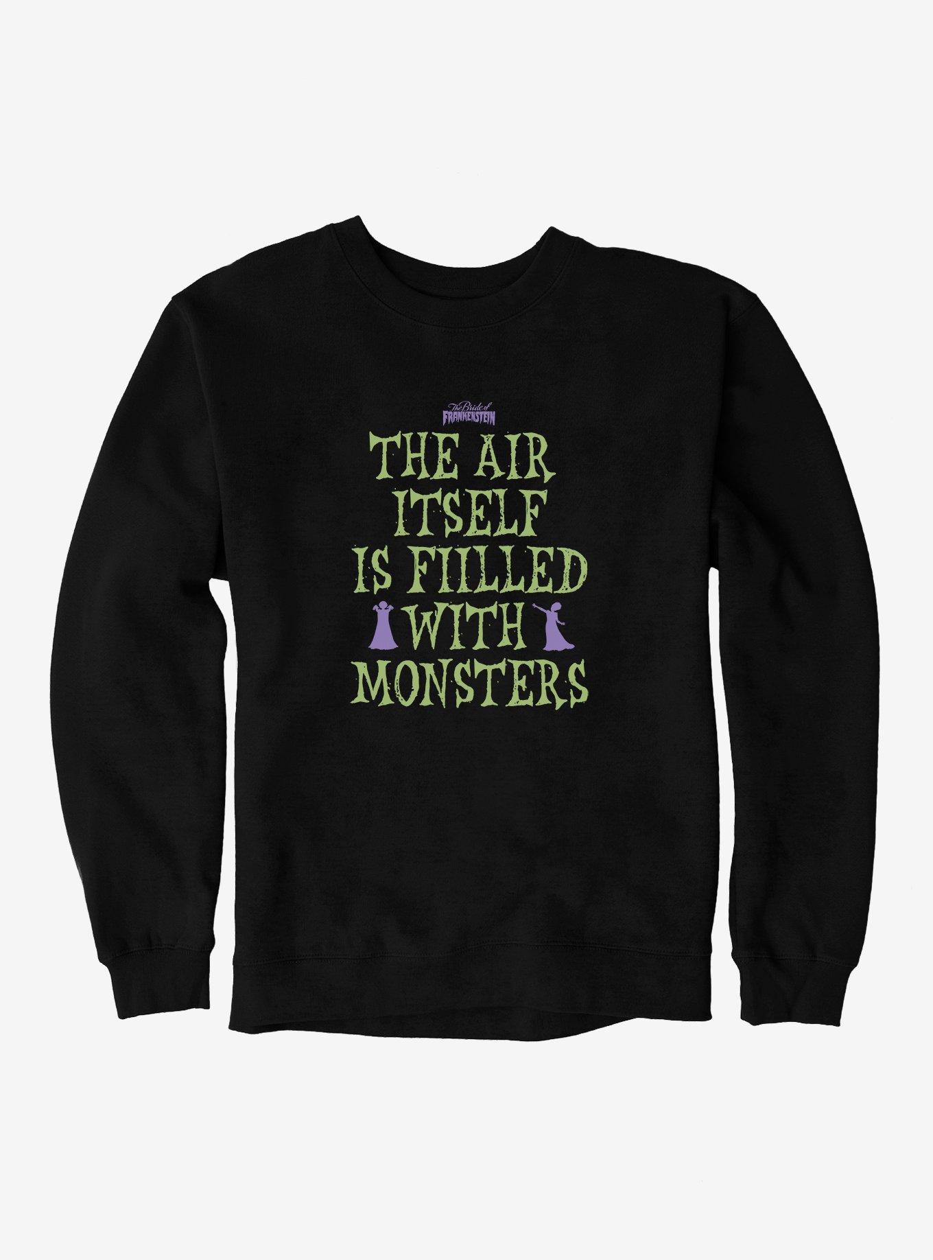 Bride Of Frankenstein Air Filled With Monsters Sweatshirt, BLACK, hi-res
