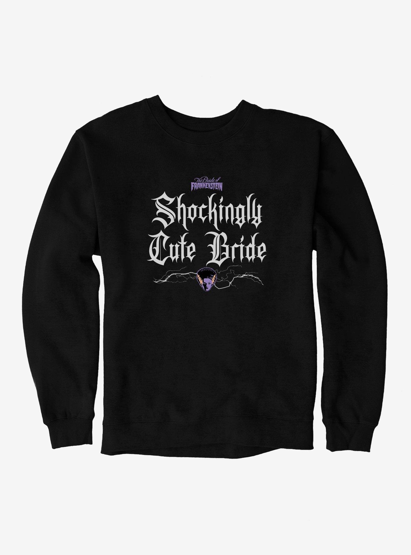 Bride Of Frankenstein Shockingly Cute Bride Sweatshirt, BLACK, hi-res