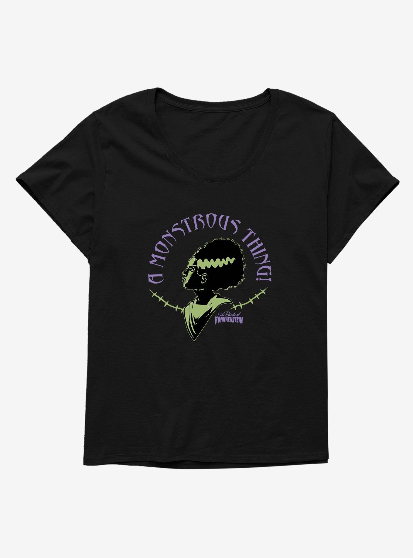 Bride Of Frankenstein A Monstrous Thing Girls T-Shirt Plus Size, BLACK, hi-res