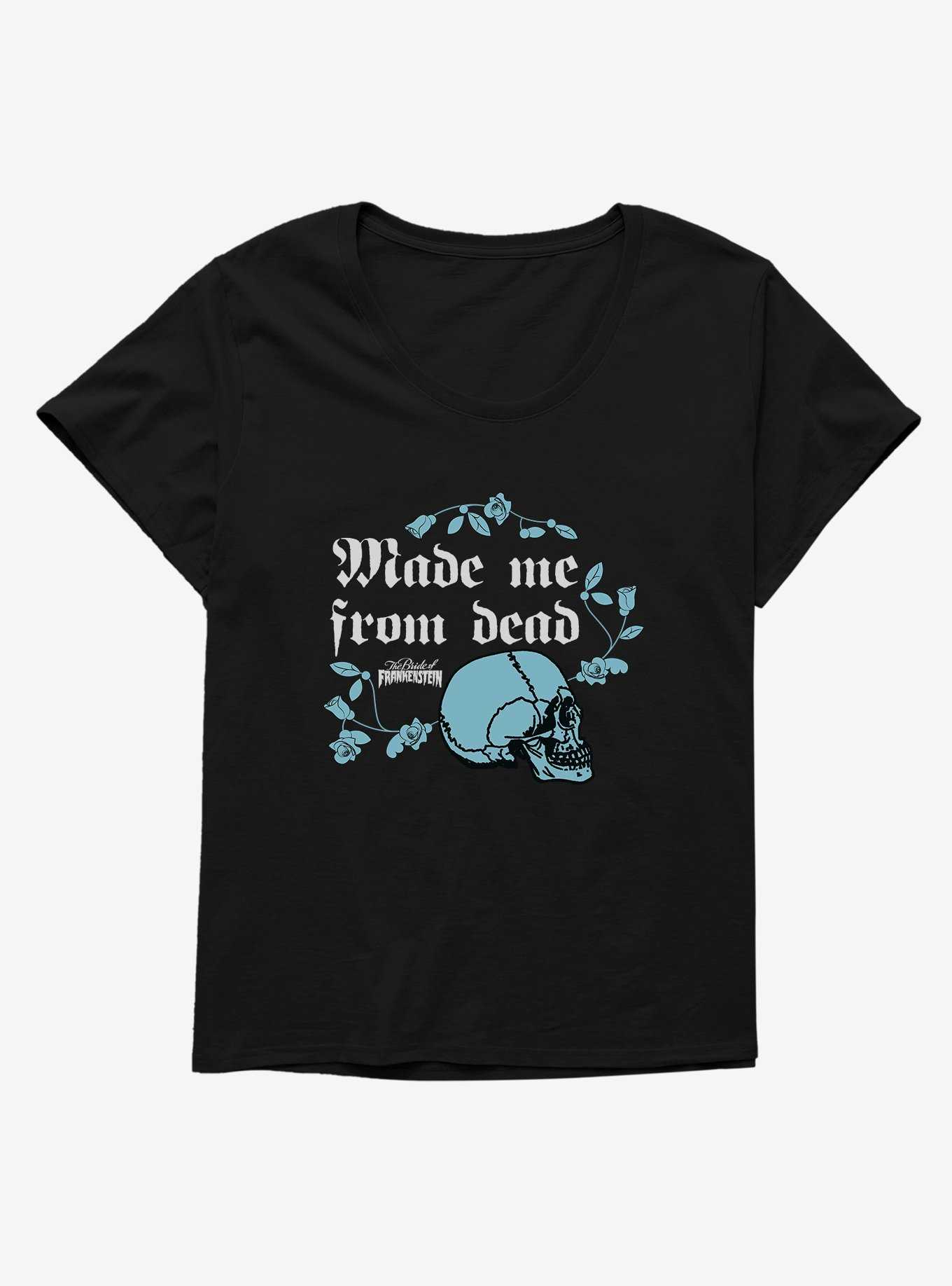 Bride Of Frankenstein Made Me From Dead Skull Girls T-Shirt Plus Size, , hi-res