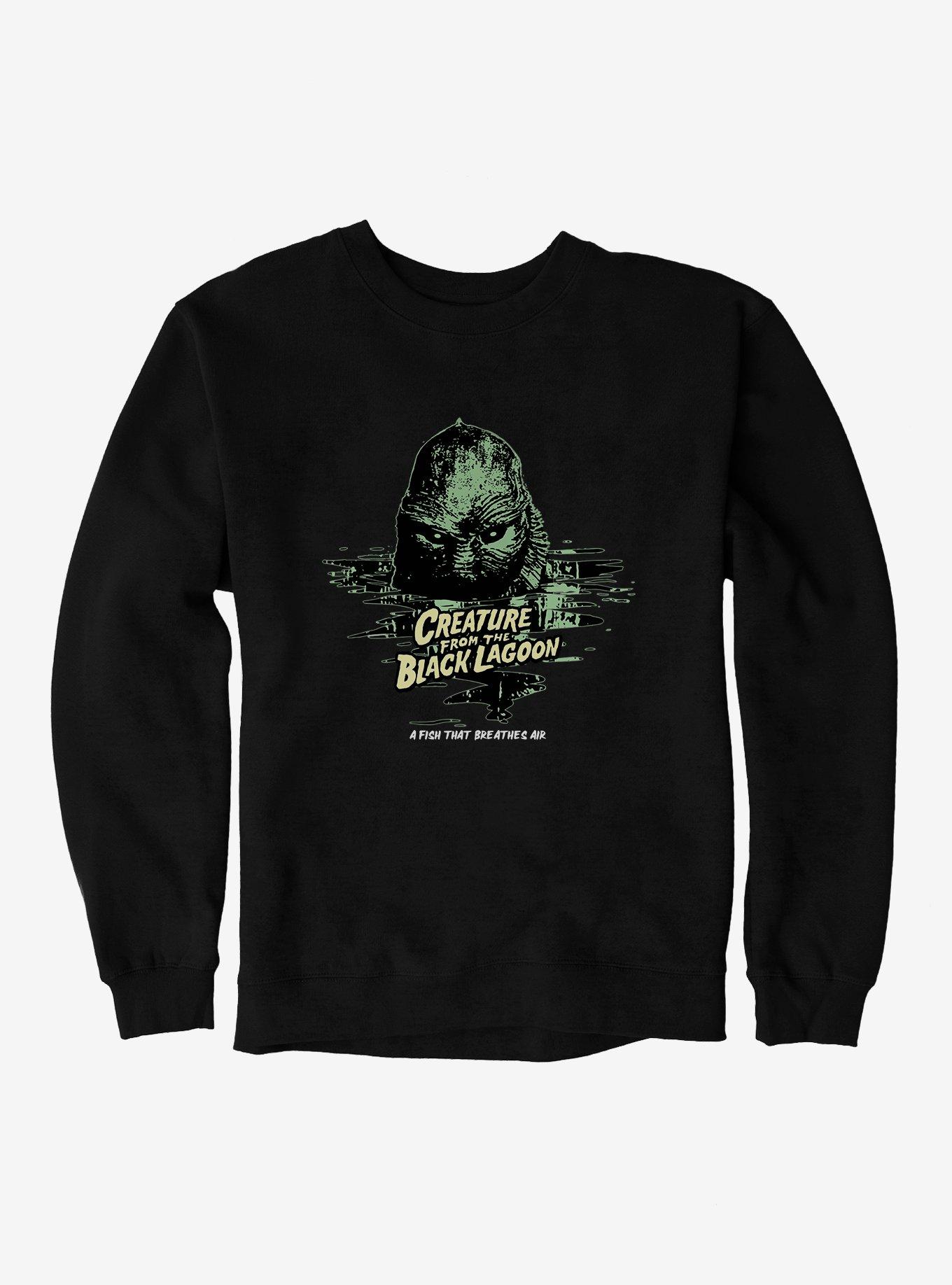 Creature From The Black Lagoon Fish That Breathes Air Sweatshirt, BLACK, hi-res