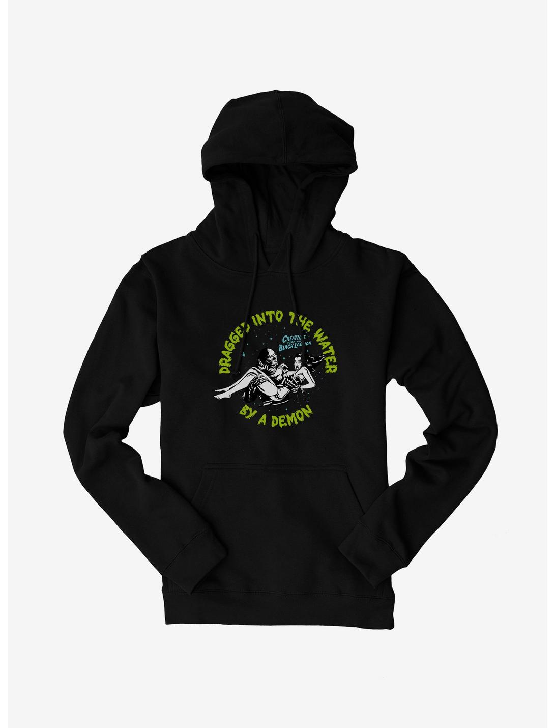 Creature From The Black Lagoon Dragged Into The Water Hoodie, BLACK, hi-res
