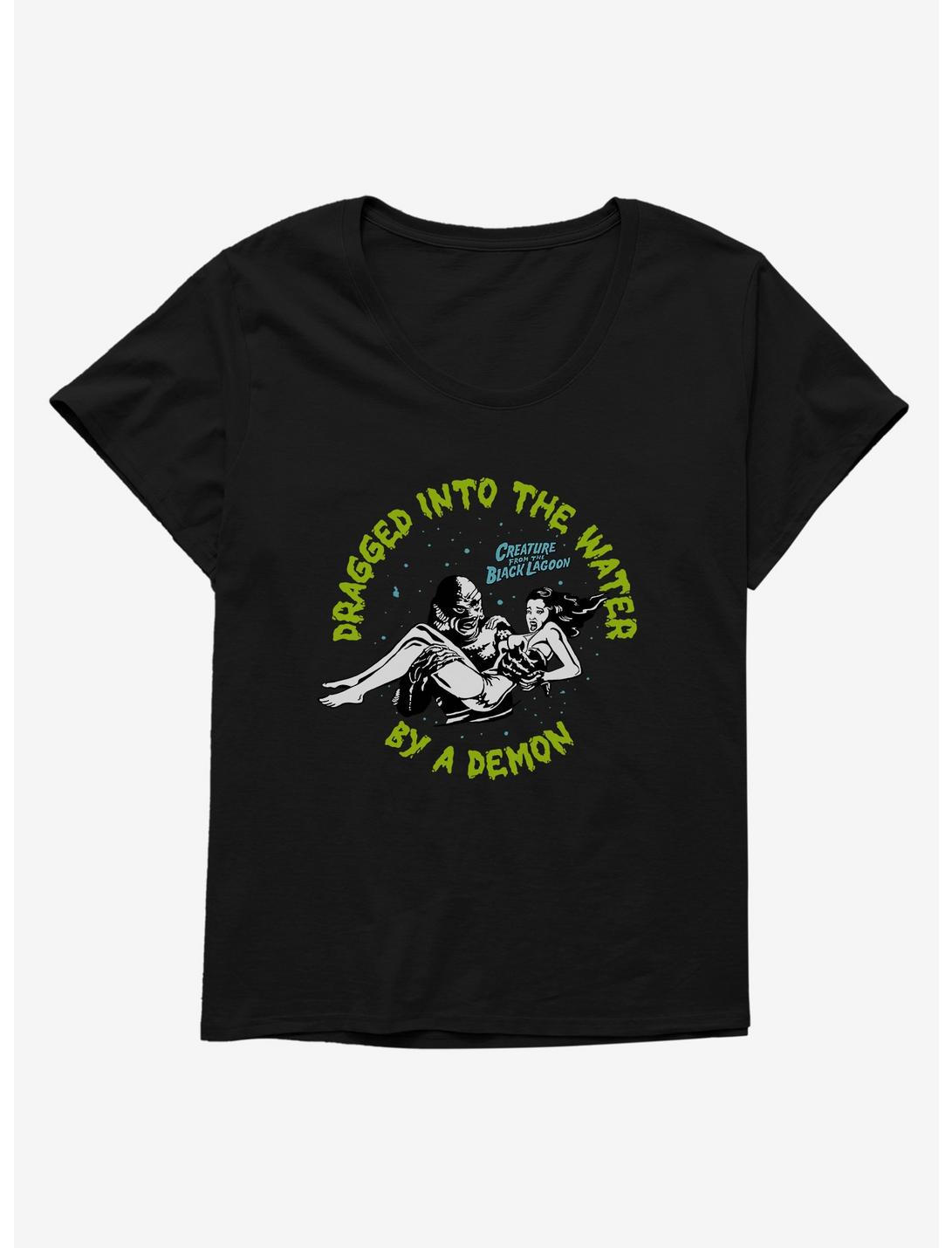 Creature From The Black Lagoon Dragged Into The Water Girls T-Shirt Plus Size, BLACK, hi-res