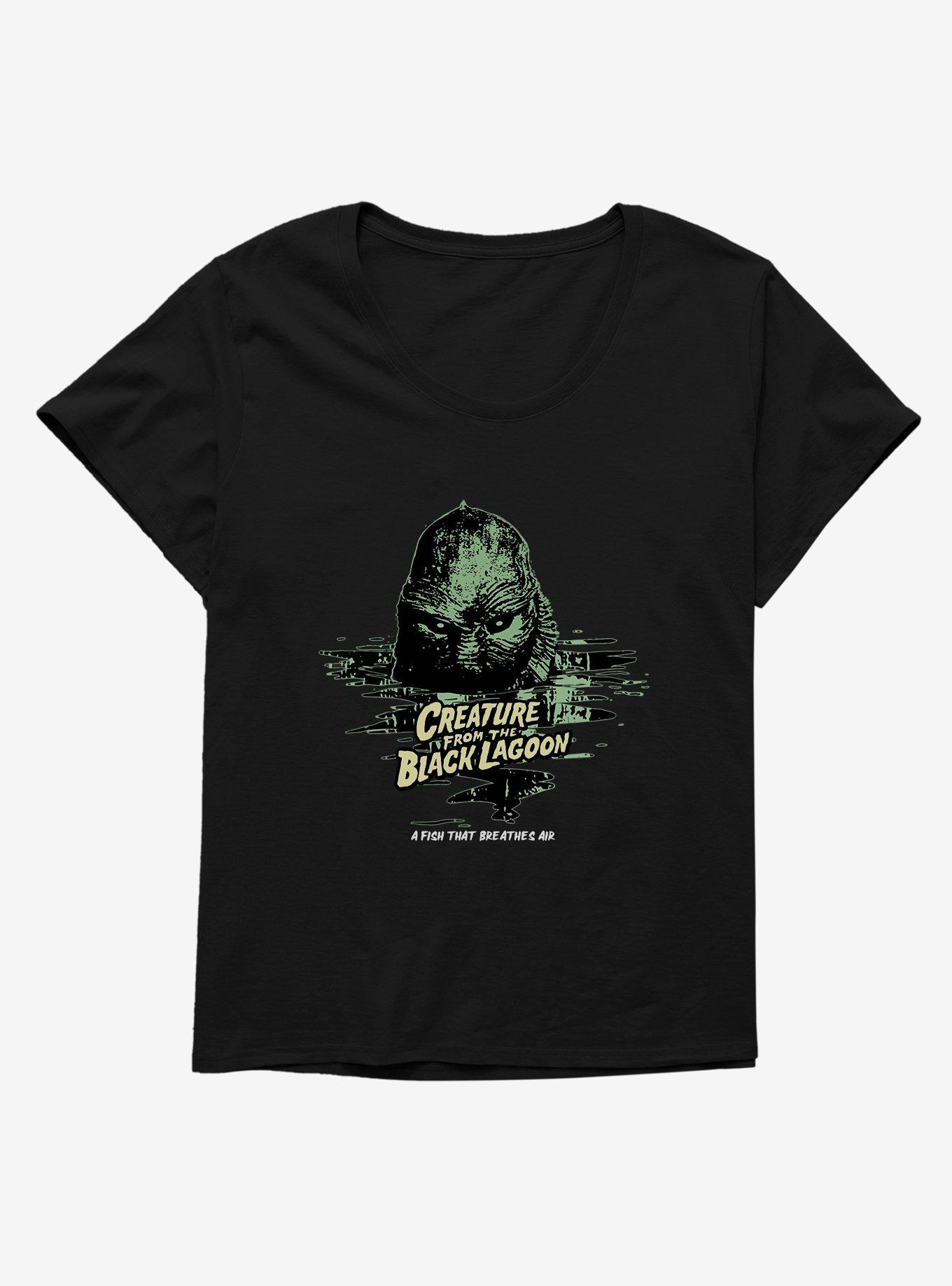 Creature From The Black Lagoon Fish That Breathes Air Girls T-Shirt Plus Size, BLACK, hi-res