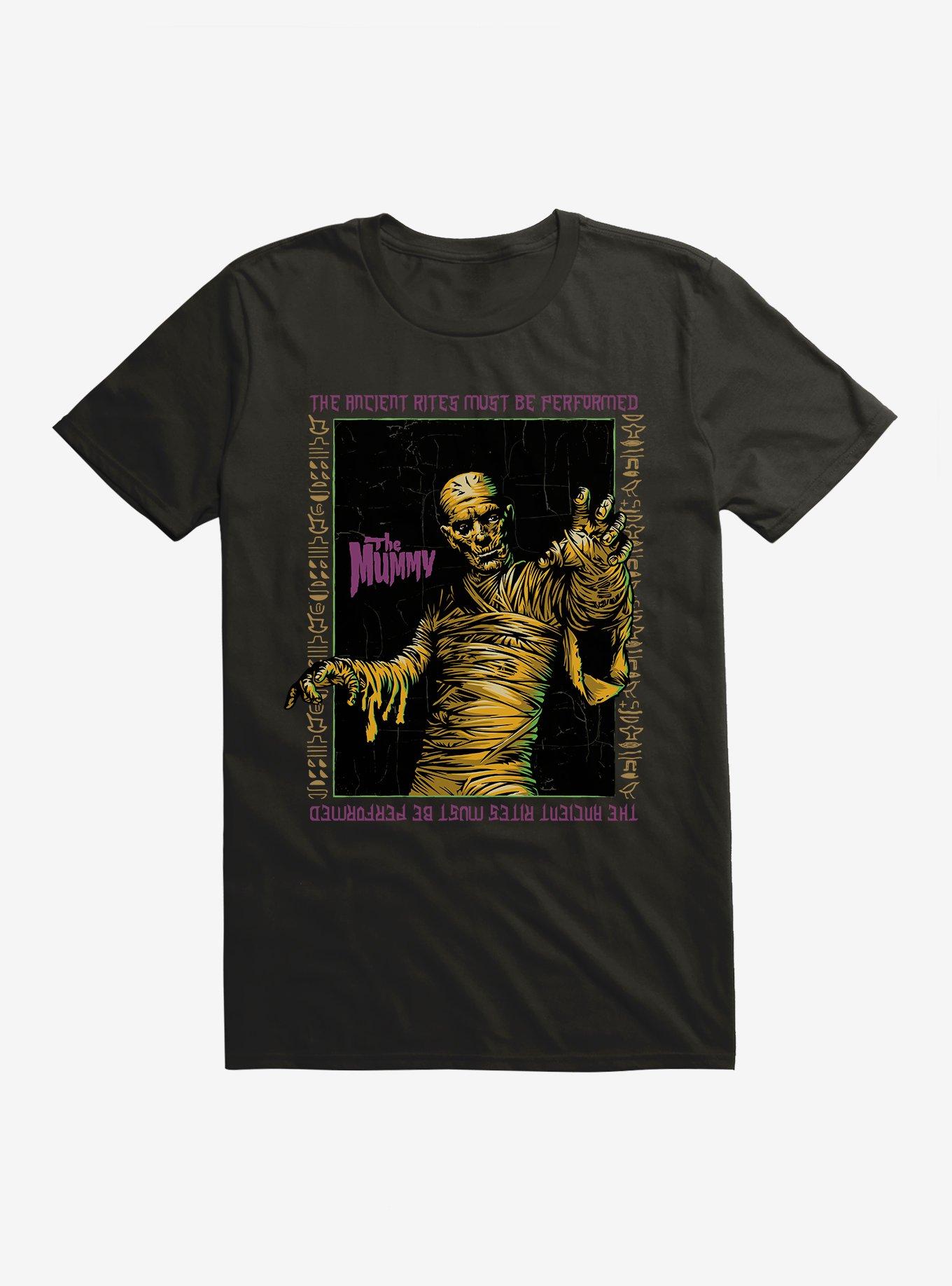 Universal Monsters The Mummy Anncient Rites Must Be Performed T-Shirt, BLACK, hi-res