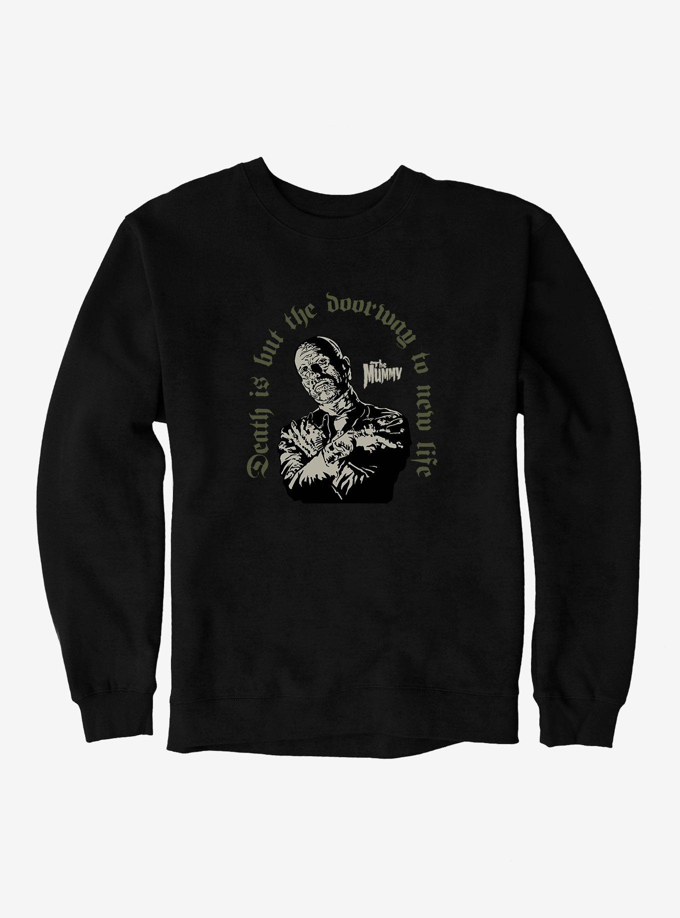 Universal Monsters The Mummy Death Is  A Doorway Sweatshirt, BLACK, hi-res