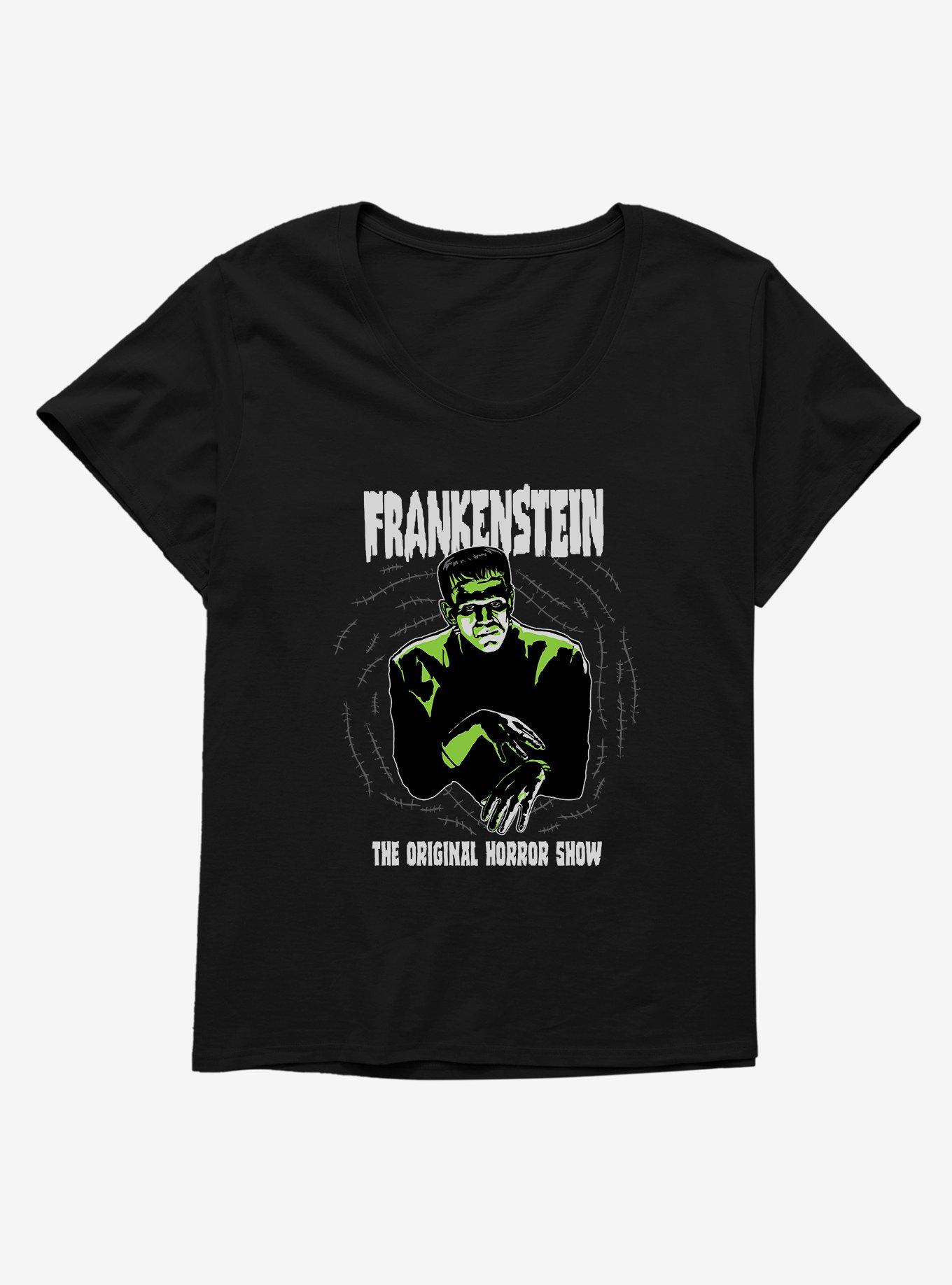 Universal Monsters Frankenstein The Original Horror Show Girls T-Shirt Plus Size, BLACK, hi-res