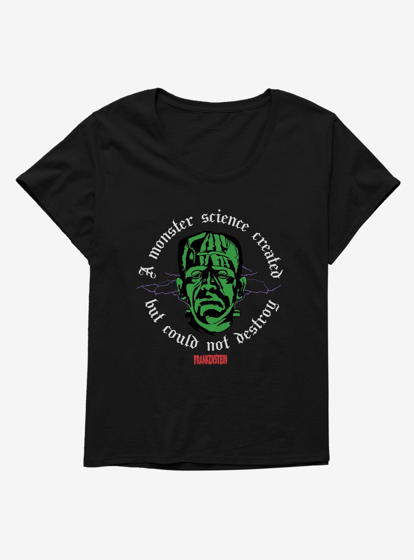 Universal Monsters Frankenstein A Monster Science Girls T-Shirt Plus Size, BLACK, hi-res