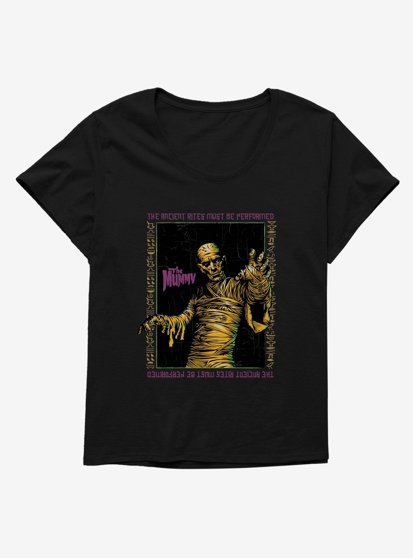 Universal Monsters The Mummy Ancient Rites Must Be Performed Girls T-Shirt Plus Size, BLACK, hi-res