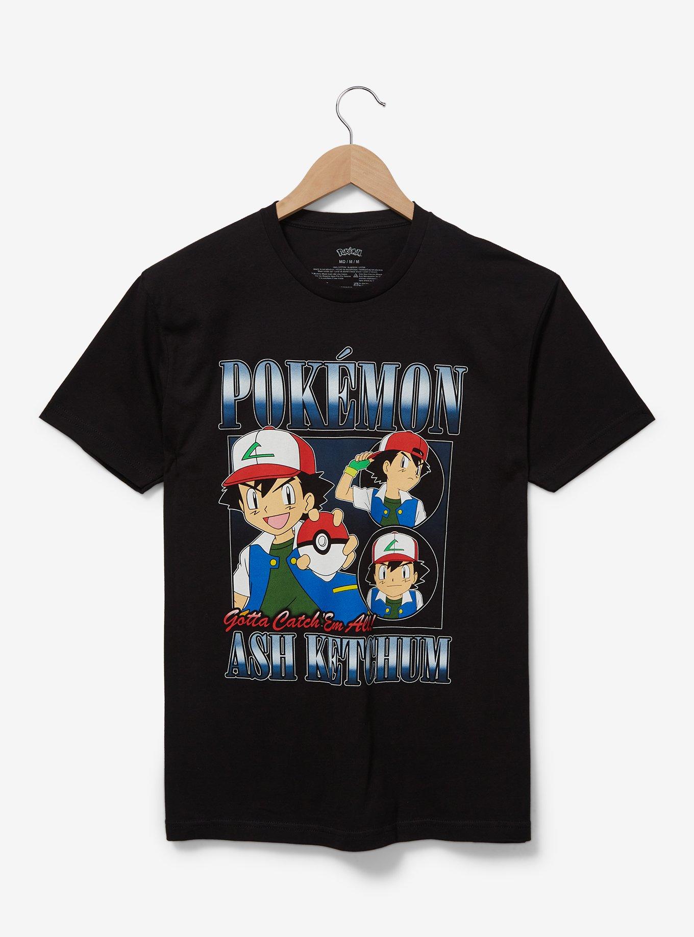 Pokémon Ash Retro Black T-Shirt — BoxLunch Exclusive, BLACK, hi-res