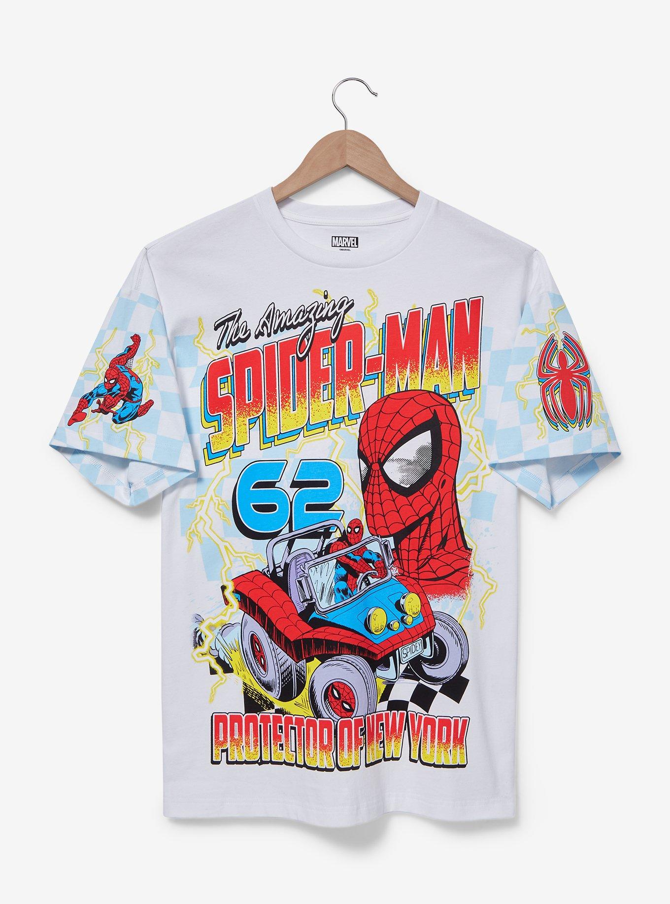 Marvel Spider-Man Graphic Racing T-Shirt &mdash; BoxLunch Exclusive, MULTI, hi-res
