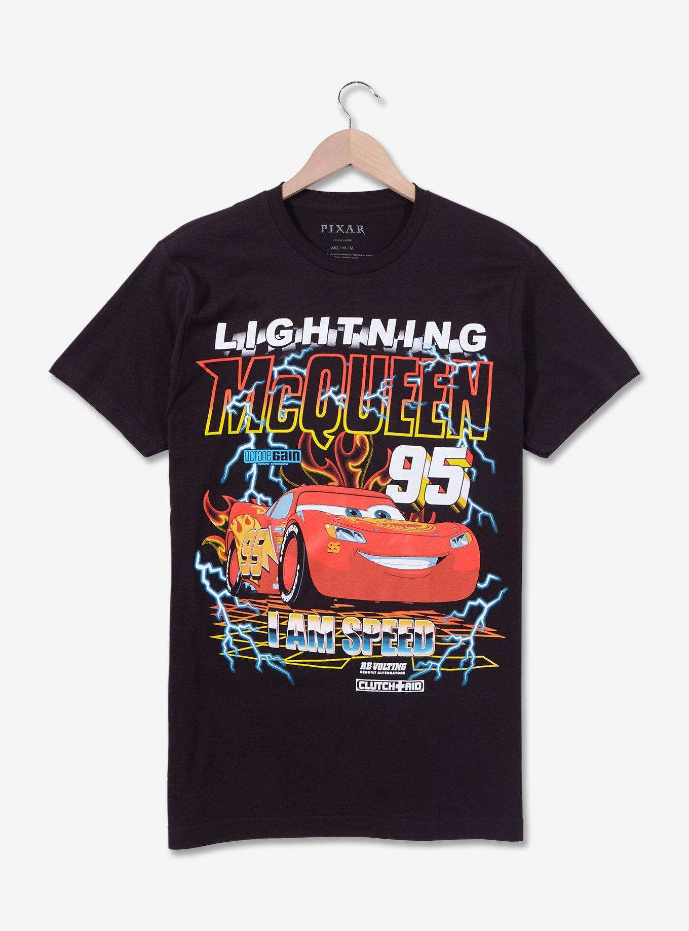 Disney Pixar Cars Lightning McQueen Racing T-Shirt - BoxLunch Exclusive, BLACK, hi-res