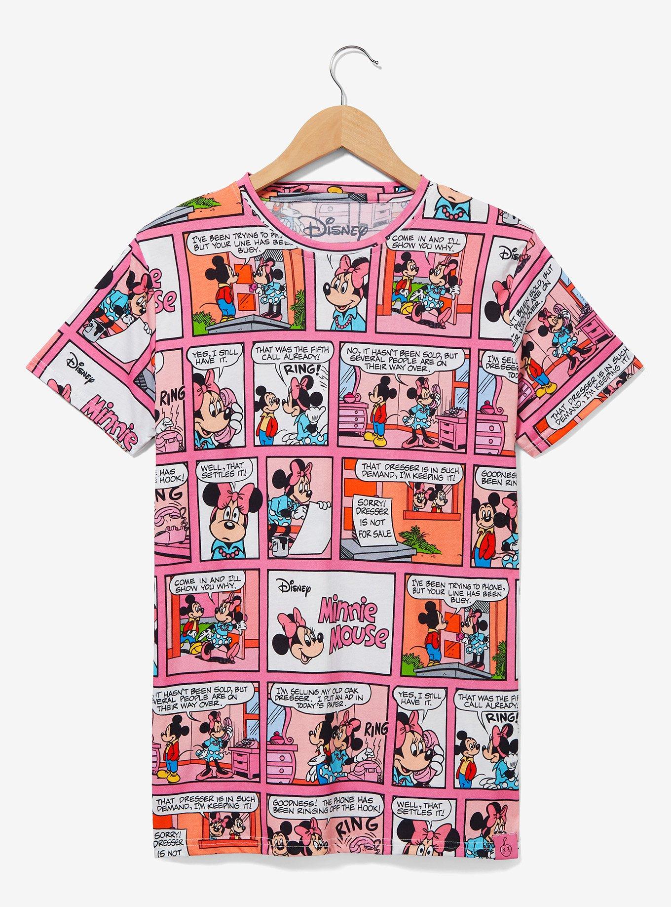 Disney Women Plus Size T-Shirt Mickey Minnie Mouse Print 100